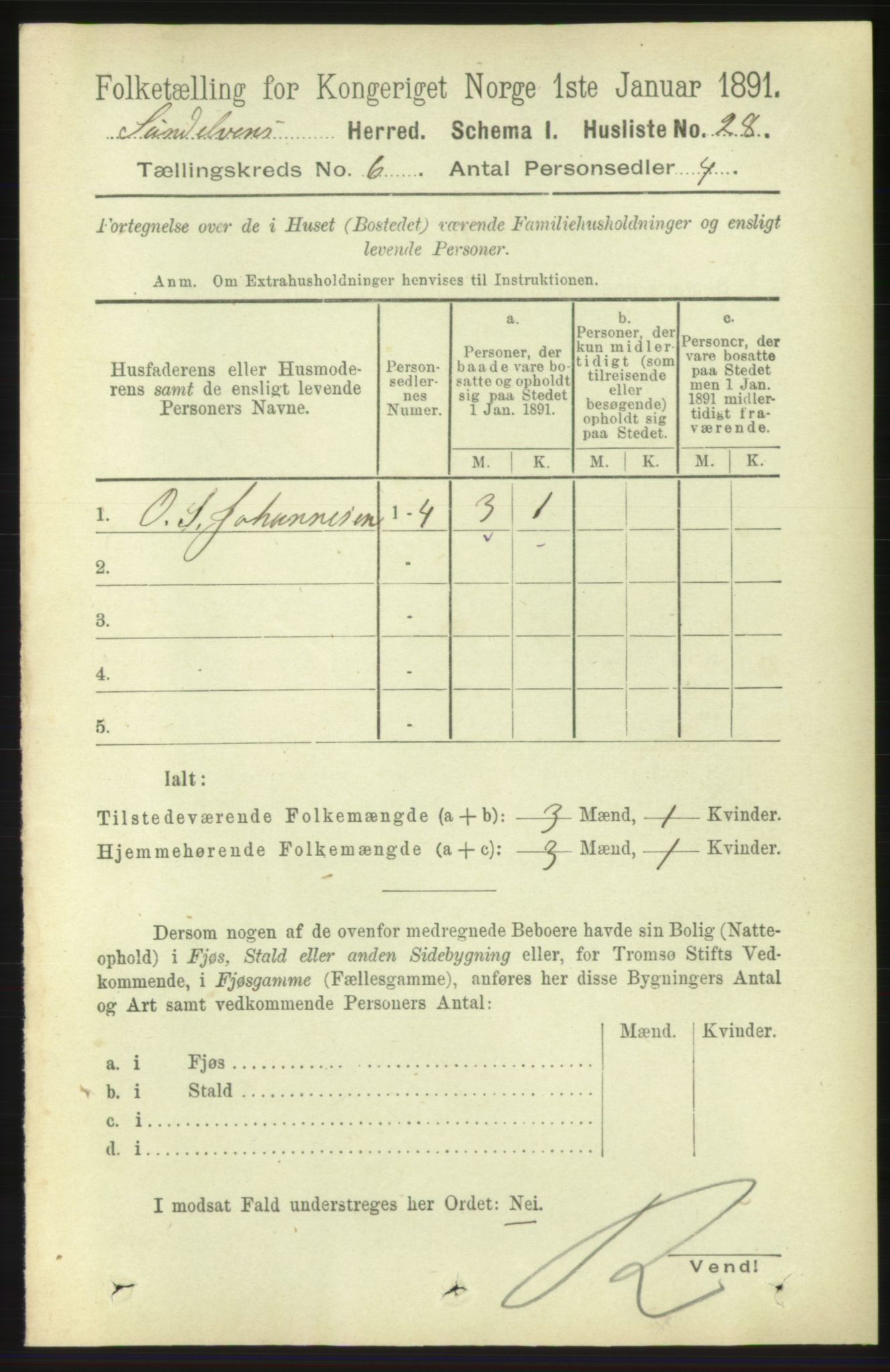 RA, Folketelling 1891 for 1523 Sunnylven herred, 1891, s. 1488