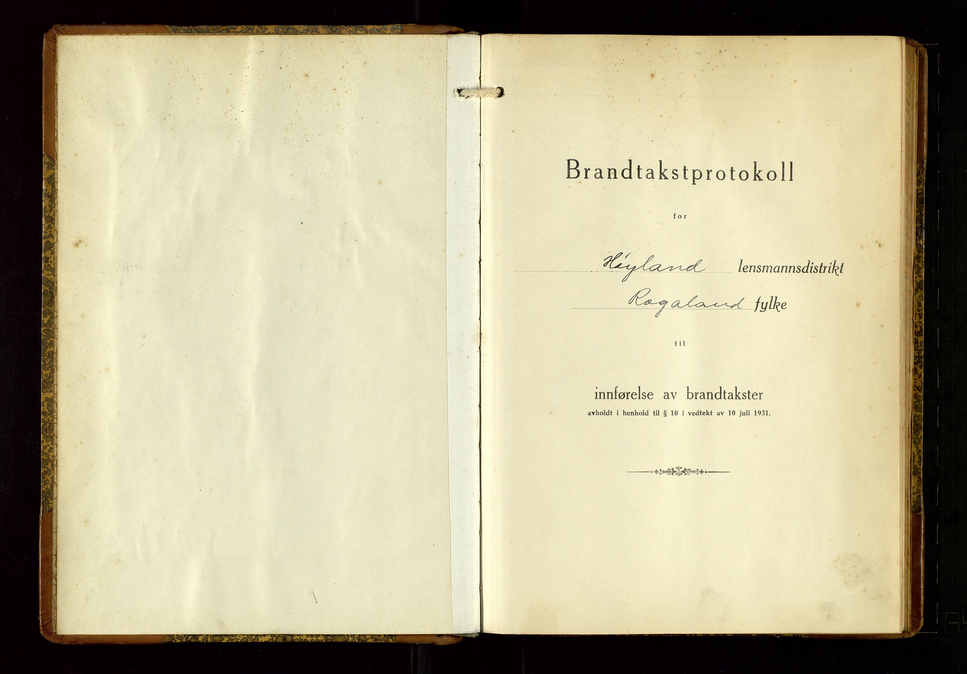 Høyland/Sandnes lensmannskontor, AV/SAST-A-100166/Gob/L0006: "Brandtakstprotokoll", 1936-1938