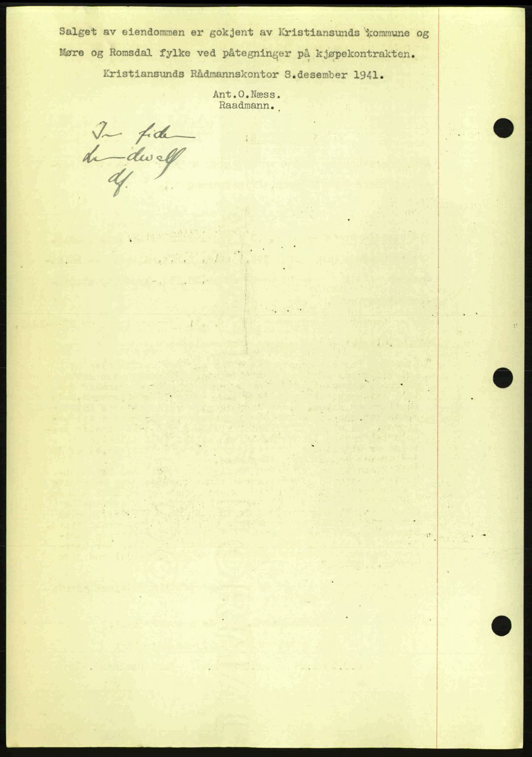 Kristiansund byfogd, AV/SAT-A-4587/A/27: Pantebok nr. 34, 1941-1945, Dagboknr: 206/1942