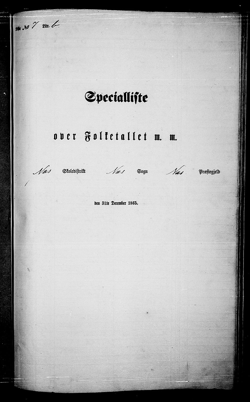 RA, Folketelling 1865 for 0616P Nes prestegjeld, 1865, s. 161
