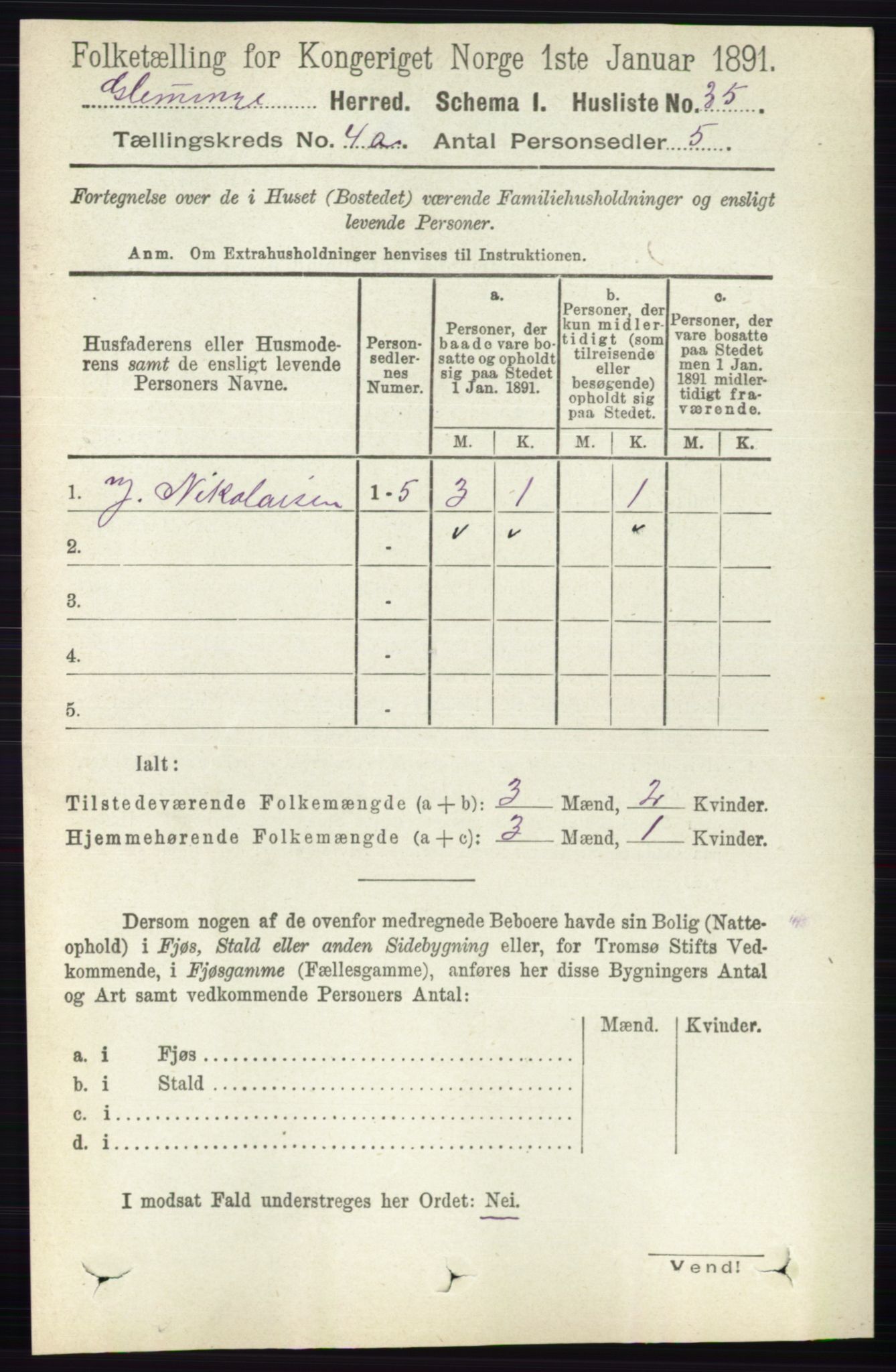 RA, Folketelling 1891 for 0132 Glemmen herred, 1891, s. 3374