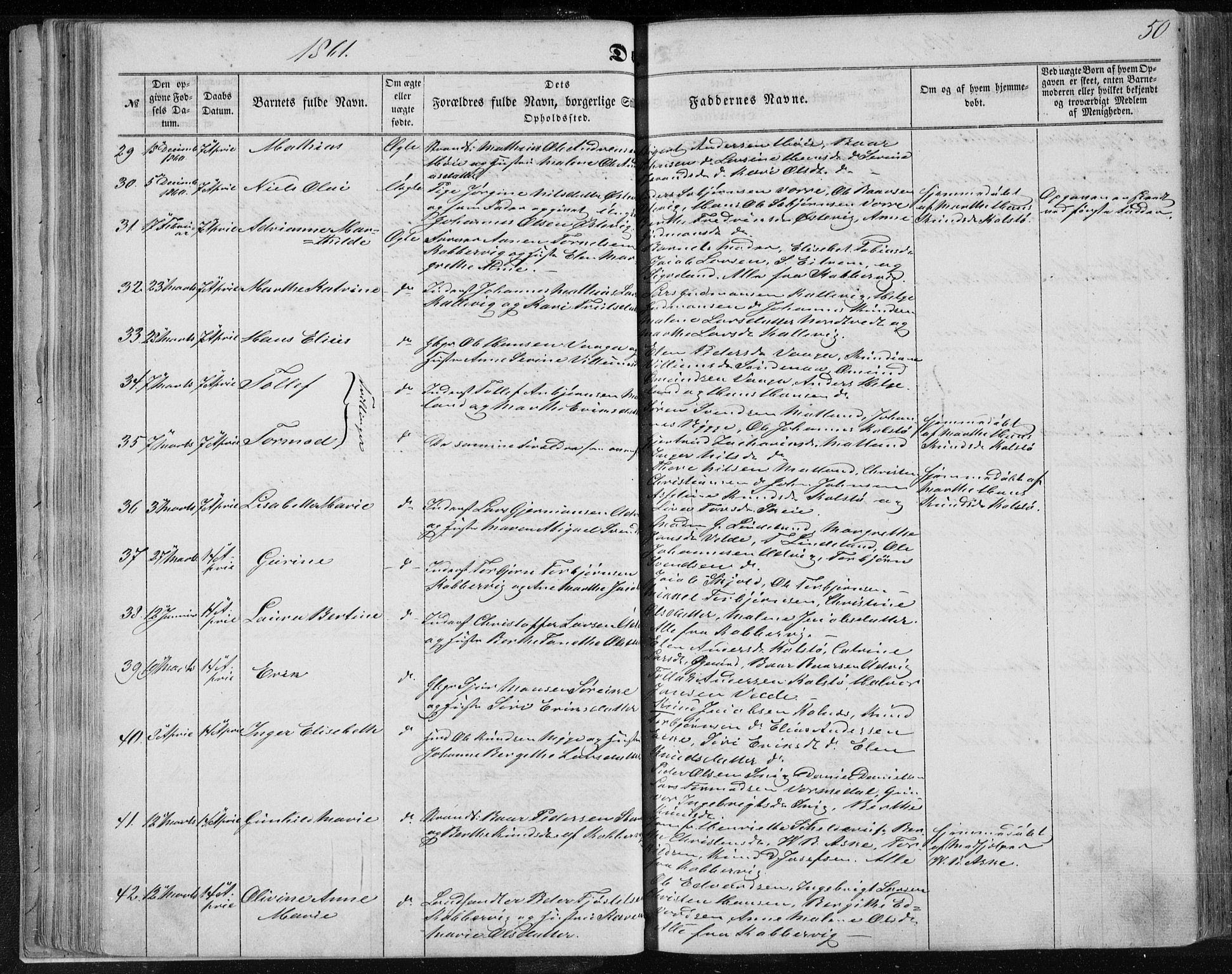 Avaldsnes sokneprestkontor, AV/SAST-A -101851/H/Ha/Haa/L0010: Ministerialbok nr. A 10, 1857-1876, s. 50