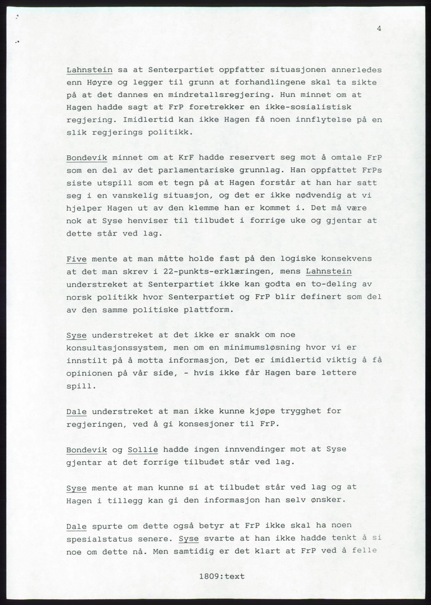 Forhandlingsmøtene 1989 mellom Høyre, KrF og Senterpartiet om dannelse av regjering, AV/RA-PA-0697/A/L0001: Forhandlingsprotokoll med vedlegg, 1989, s. 46