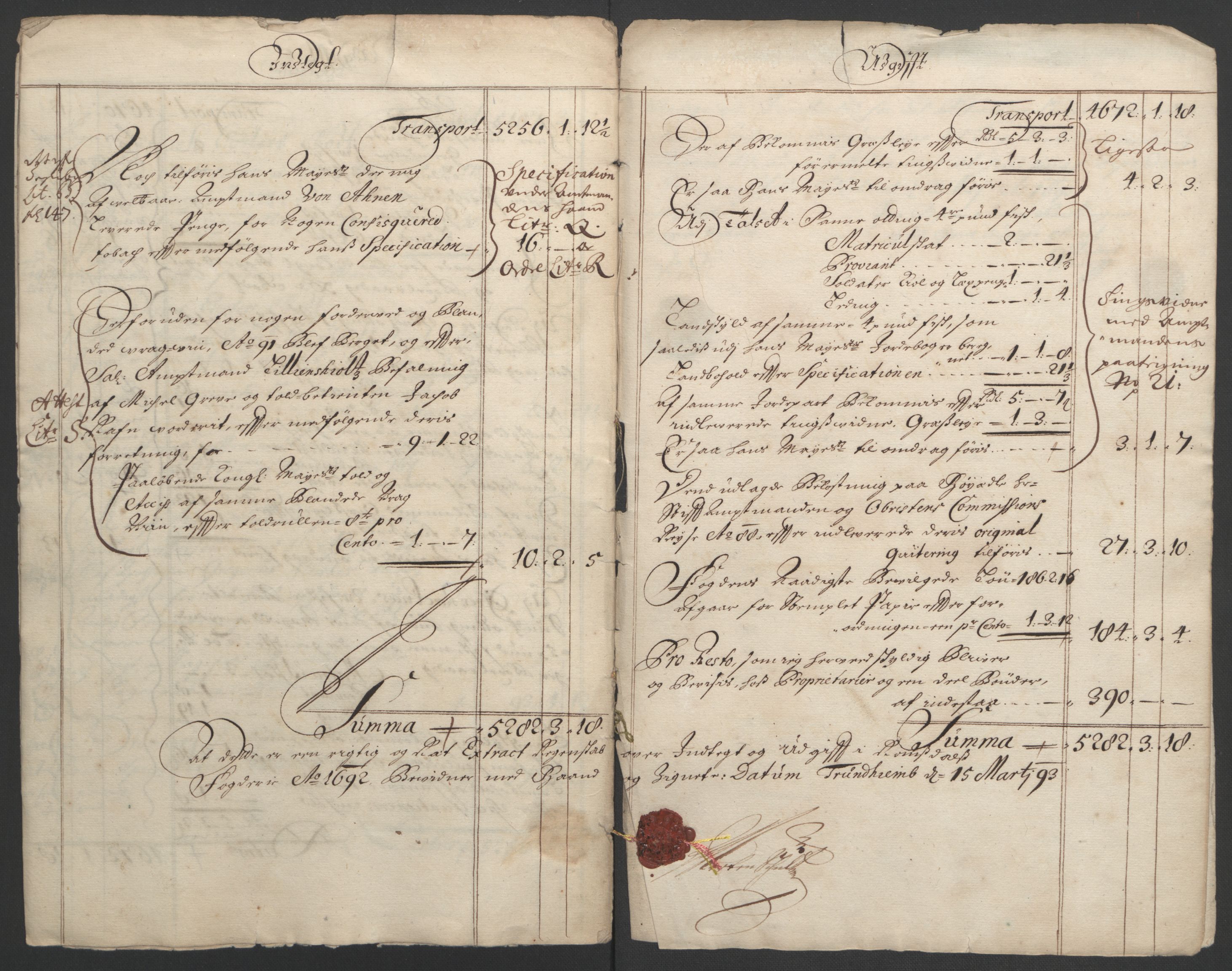 Rentekammeret inntil 1814, Reviderte regnskaper, Fogderegnskap, RA/EA-4092/R55/L3650: Fogderegnskap Romsdal, 1692, s. 8