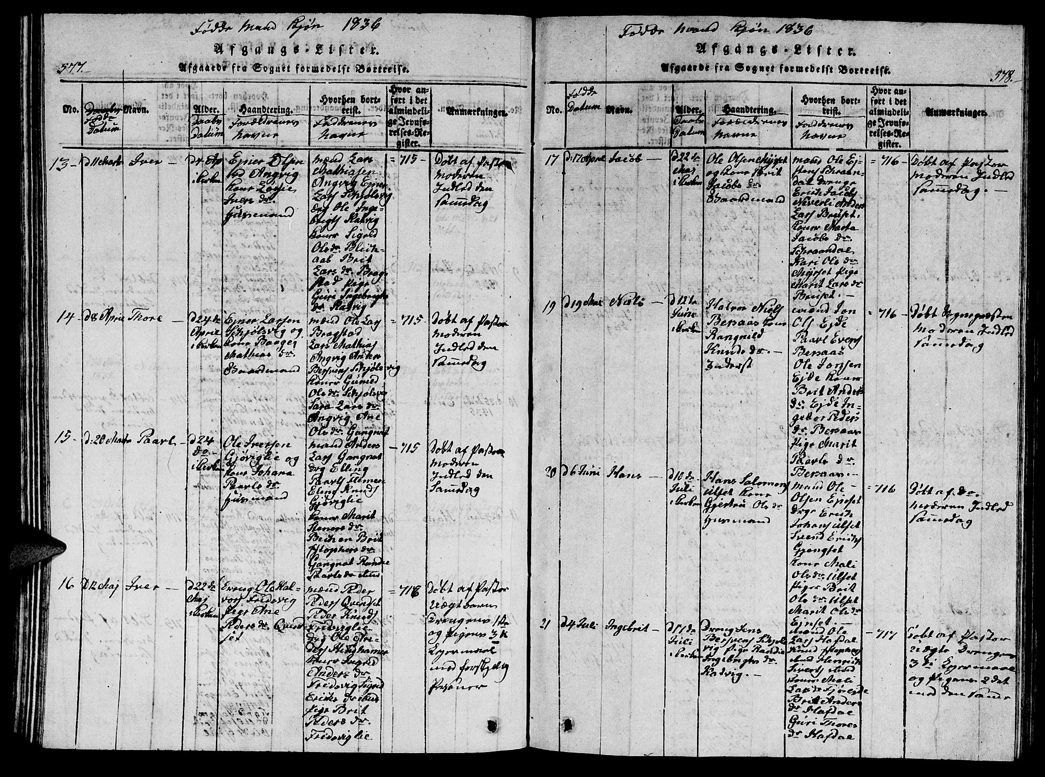 Ministerialprotokoller, klokkerbøker og fødselsregistre - Møre og Romsdal, AV/SAT-A-1454/586/L0990: Klokkerbok nr. 586C01, 1819-1837, s. 577-578