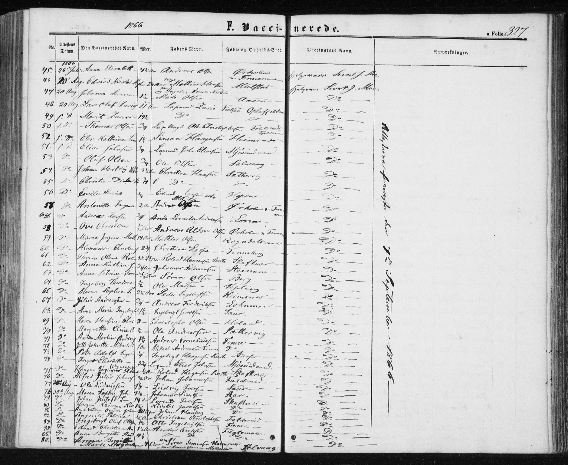 Ministerialprotokoller, klokkerbøker og fødselsregistre - Nord-Trøndelag, SAT/A-1458/780/L0641: Ministerialbok nr. 780A06, 1857-1874, s. 327