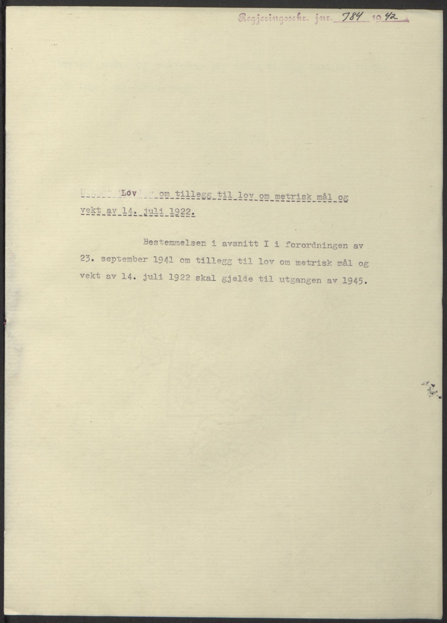 NS-administrasjonen 1940-1945 (Statsrådsekretariatet, de kommisariske statsråder mm), RA/S-4279/D/Db/L0098: Lover II, 1942, s. 591