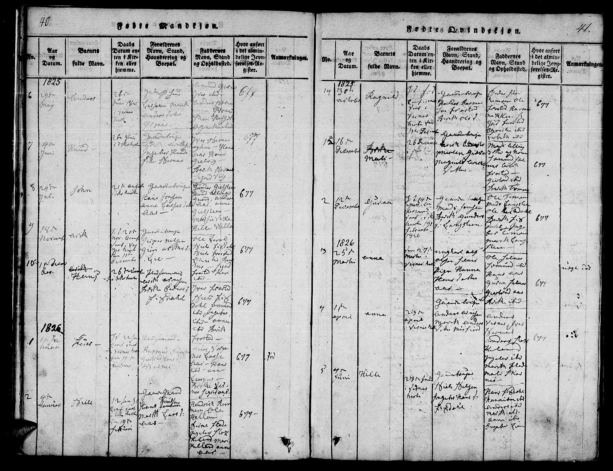 Ministerialprotokoller, klokkerbøker og fødselsregistre - Møre og Romsdal, SAT/A-1454/539/L0528: Ministerialbok nr. 539A01, 1818-1847, s. 40-41