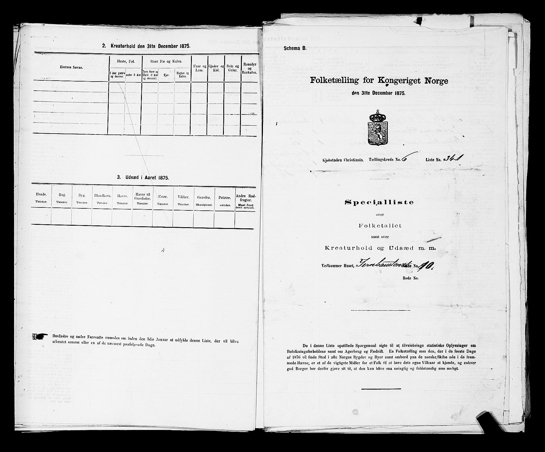 RA, Folketelling 1875 for 0301 Kristiania kjøpstad, 1875, s. 1016