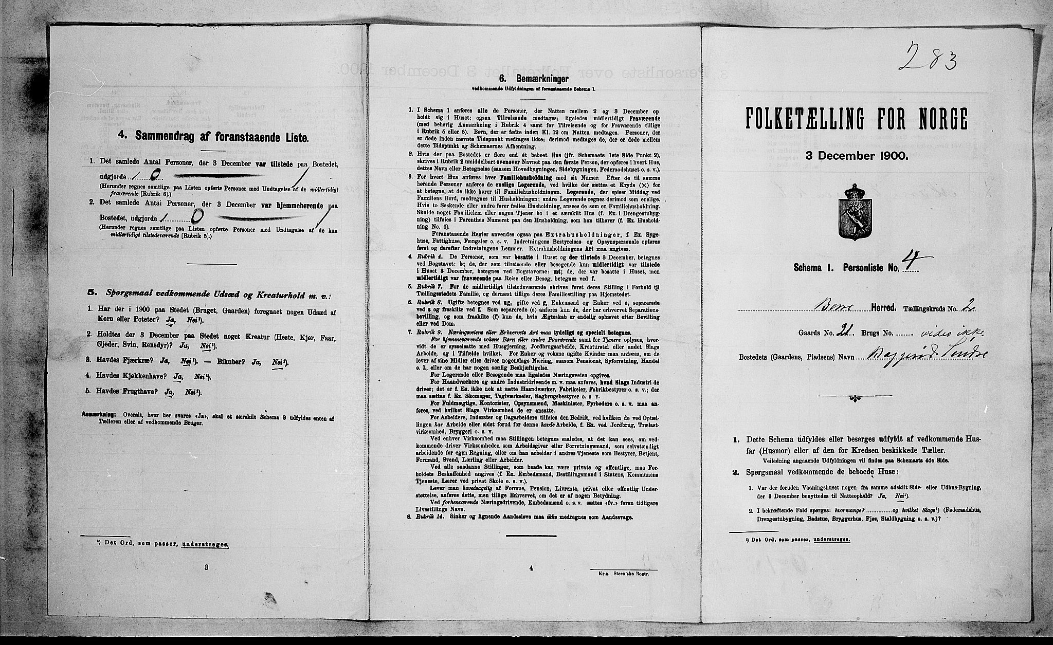 RA, Folketelling 1900 for 0717 Borre herred, 1900, s. 268