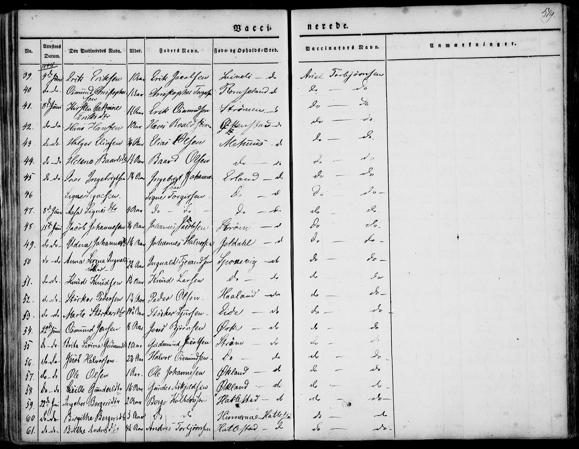 Skjold sokneprestkontor, AV/SAST-A-101847/H/Ha/Haa/L0006: Ministerialbok nr. A 6.2, 1835-1858, s. 519