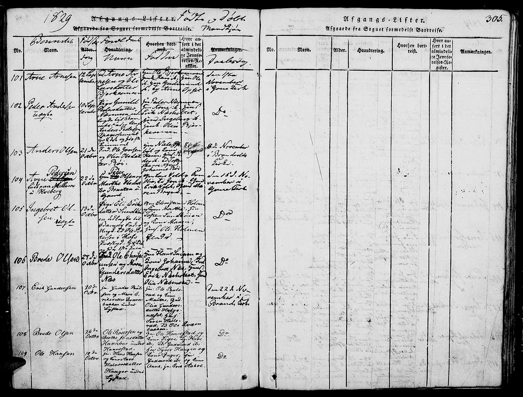 Grue prestekontor, AV/SAH-PREST-036/H/Ha/Haa/L0006: Ministerialbok nr. 6, 1814-1830, s. 305