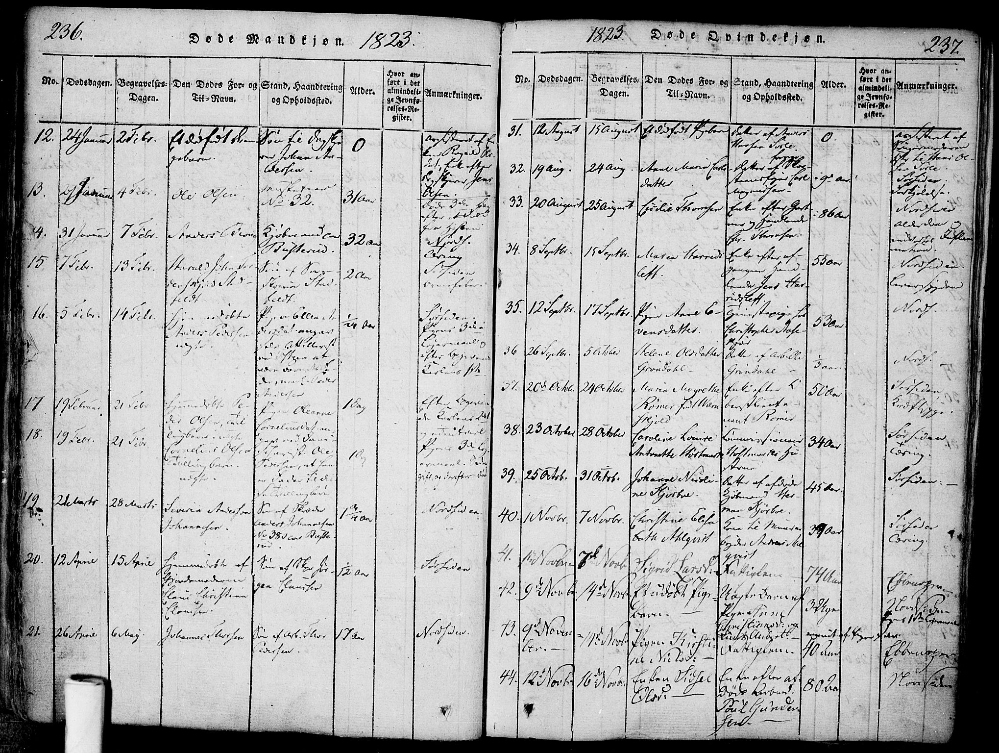 Halden prestekontor Kirkebøker, AV/SAO-A-10909/F/Fa/L0003: Ministerialbok nr. I 3, 1815-1834, s. 236-237