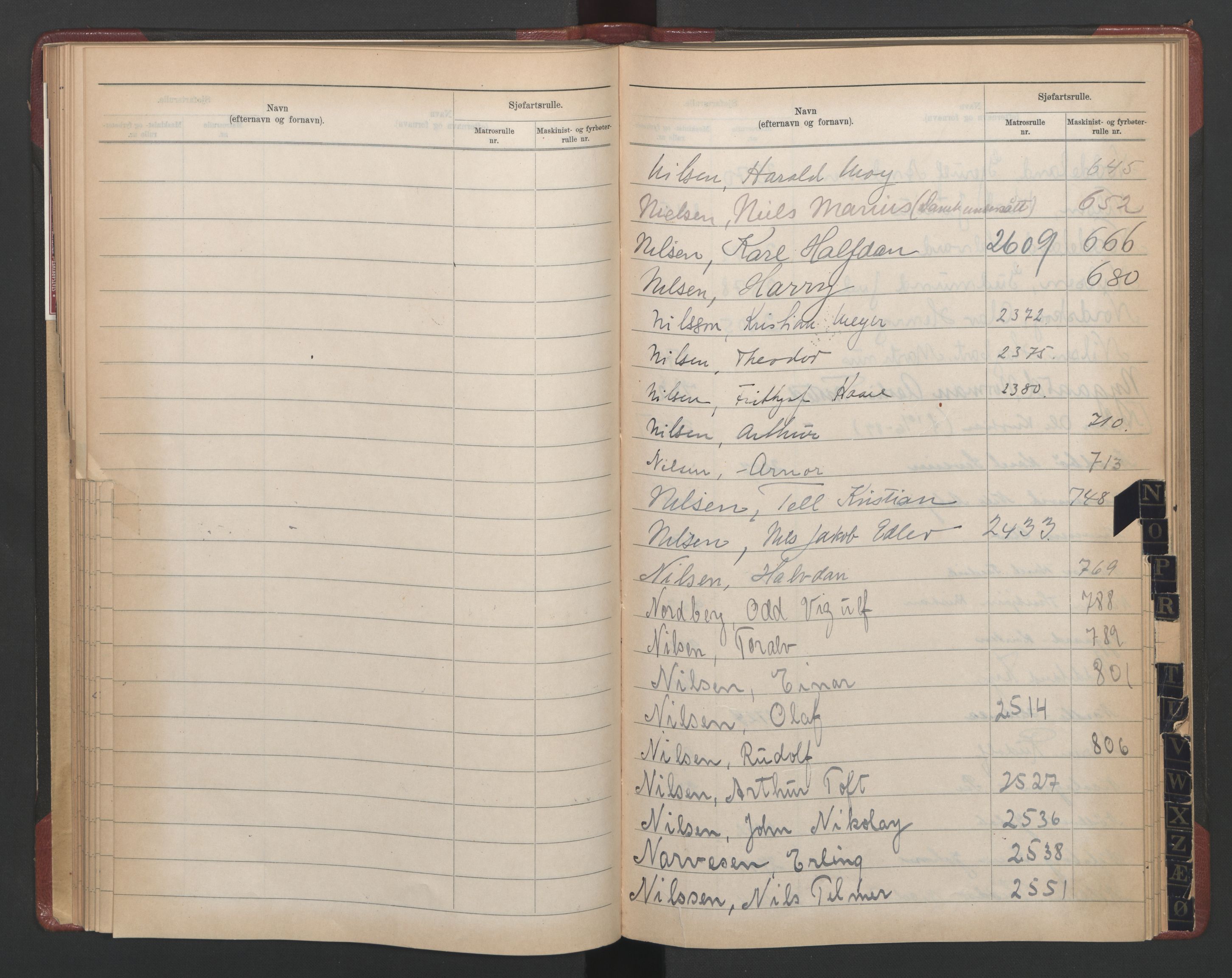 Arendal mønstringskrets, AV/SAK-2031-0012/F/Fb/L0007: Register til hovedrulle A og B, E-8, 1888-1948, s. 39