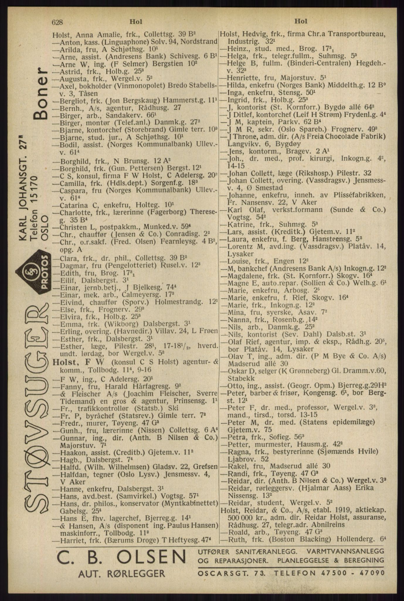 Kristiania/Oslo adressebok, PUBL/-, 1934, s. 628