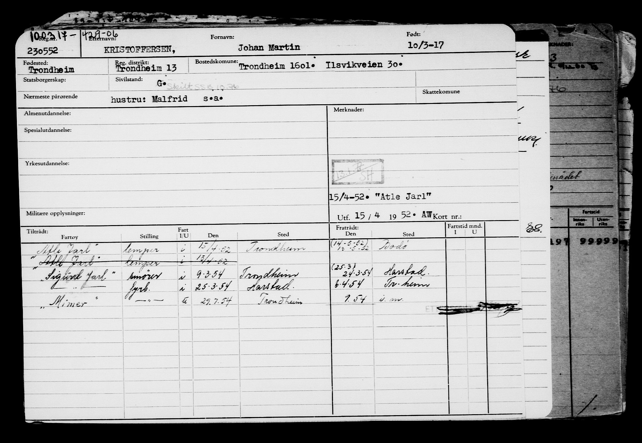 Direktoratet for sjømenn, AV/RA-S-3545/G/Gb/L0146: Hovedkort, 1917, s. 591