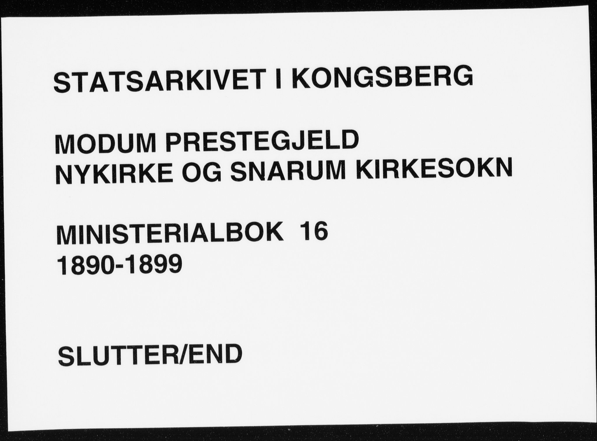 Modum kirkebøker, AV/SAKO-A-234/F/Fa/L0016: Ministerialbok nr. 16, 1890-1899