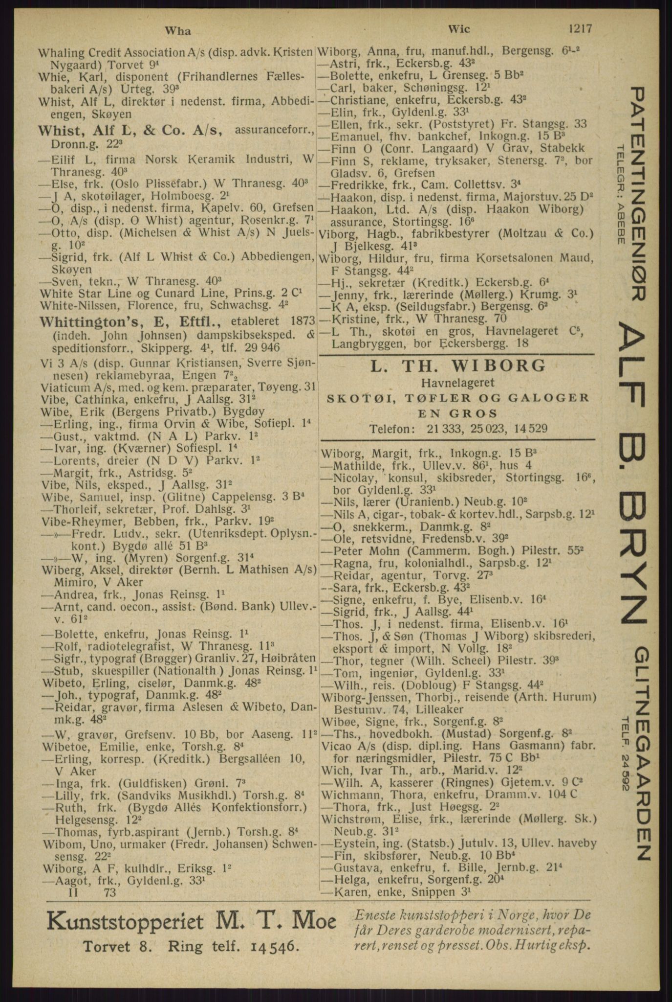Kristiania/Oslo adressebok, PUBL/-, 1929, s. 1217