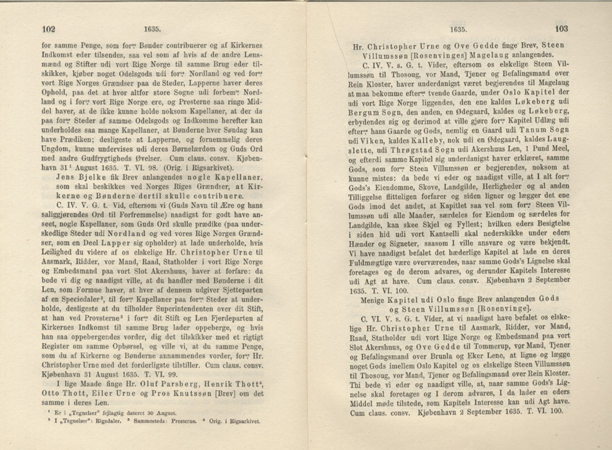 Publikasjoner utgitt av Det Norske Historiske Kildeskriftfond, PUBL/-/-/-: Norske Rigs-Registranter, bind 7, 1635-1640, s. 102-103