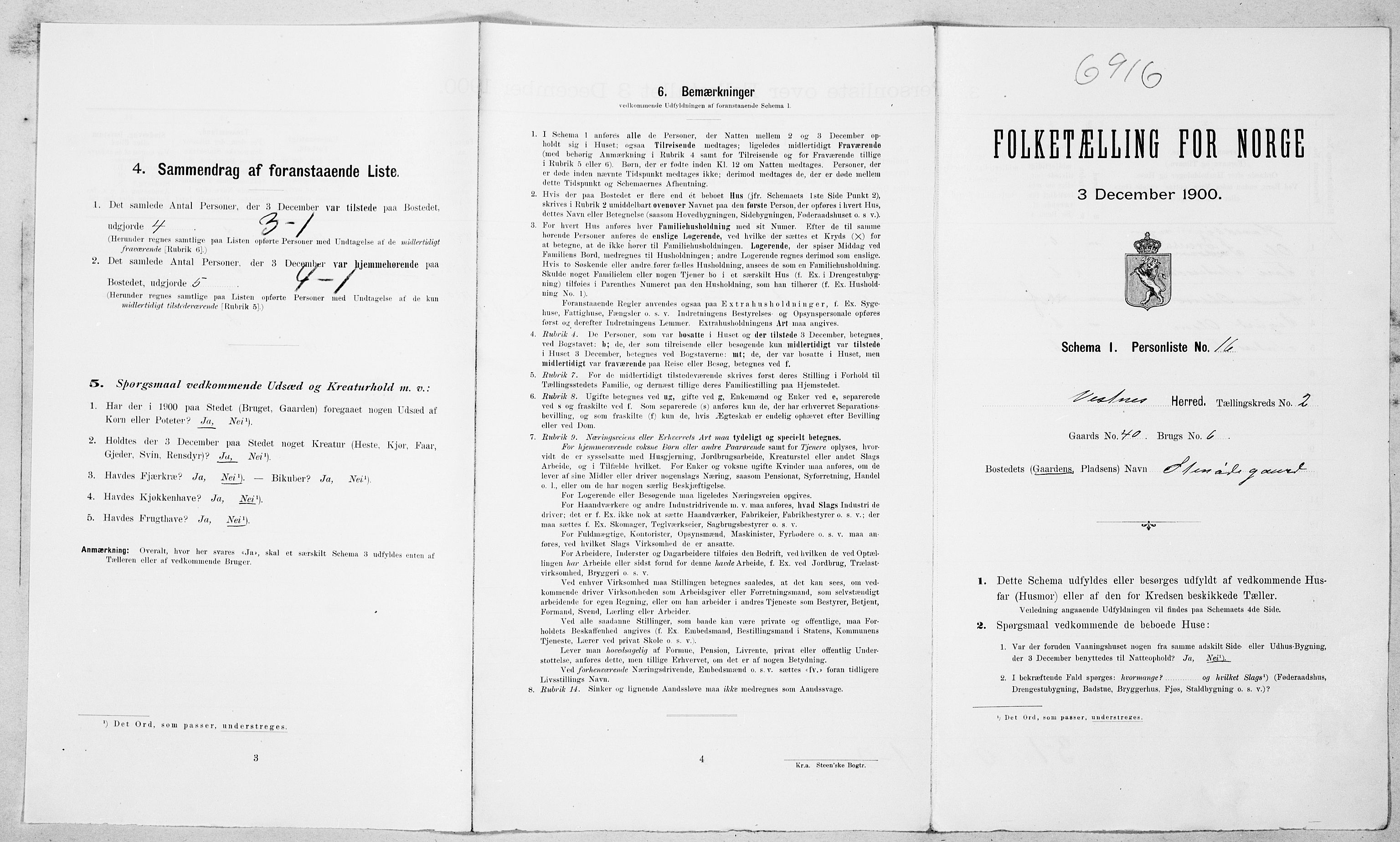 SAT, Folketelling 1900 for 1535 Vestnes herred, 1900, s. 197