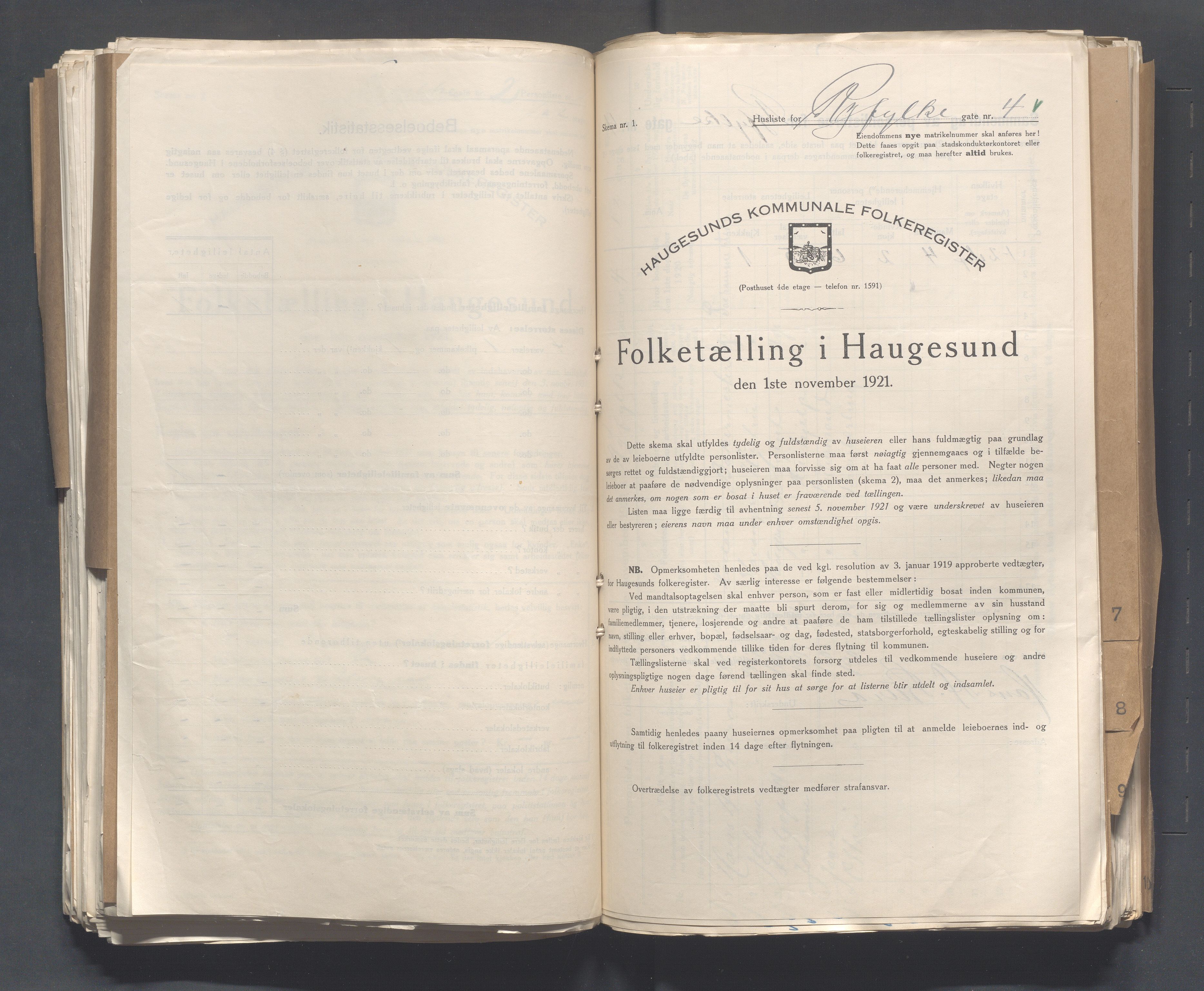 IKAR, Kommunal folketelling 1.11.1921 for Haugesund, 1921, s. 3415