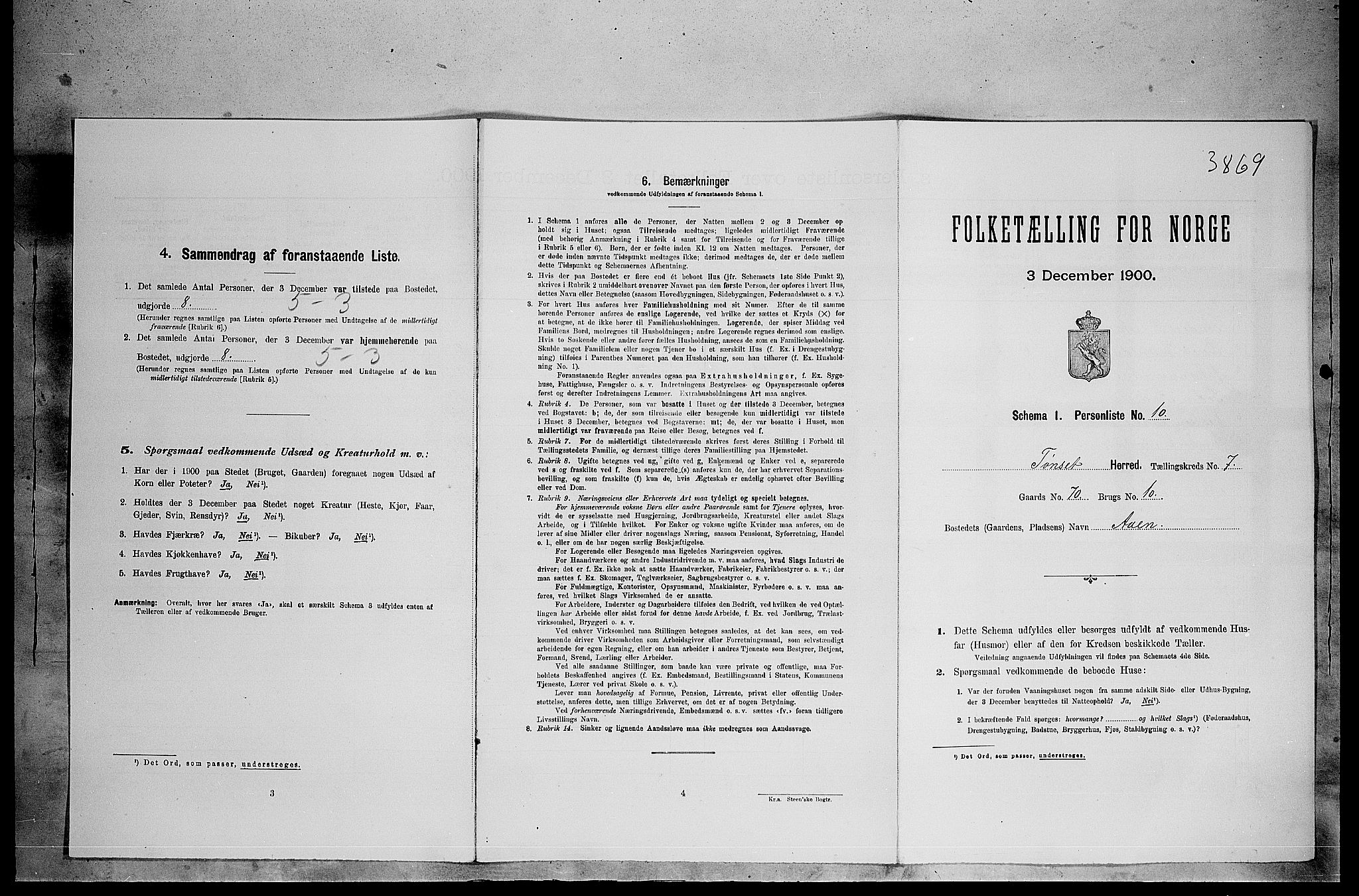 SAH, Folketelling 1900 for 0437 Tynset herred, 1900, s. 637