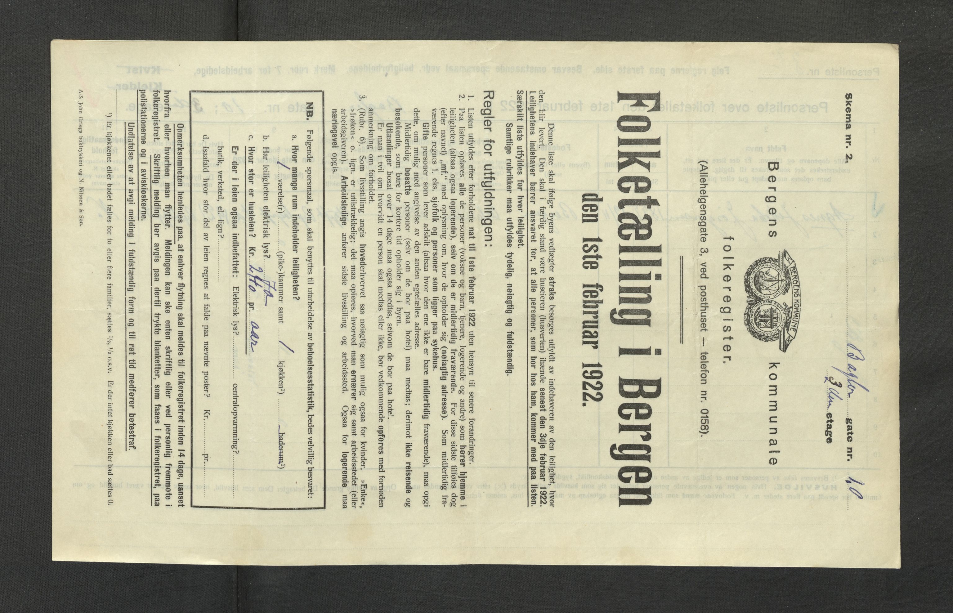 SAB, Kommunal folketelling 1922 for Bergen kjøpstad, 1922, s. 1740