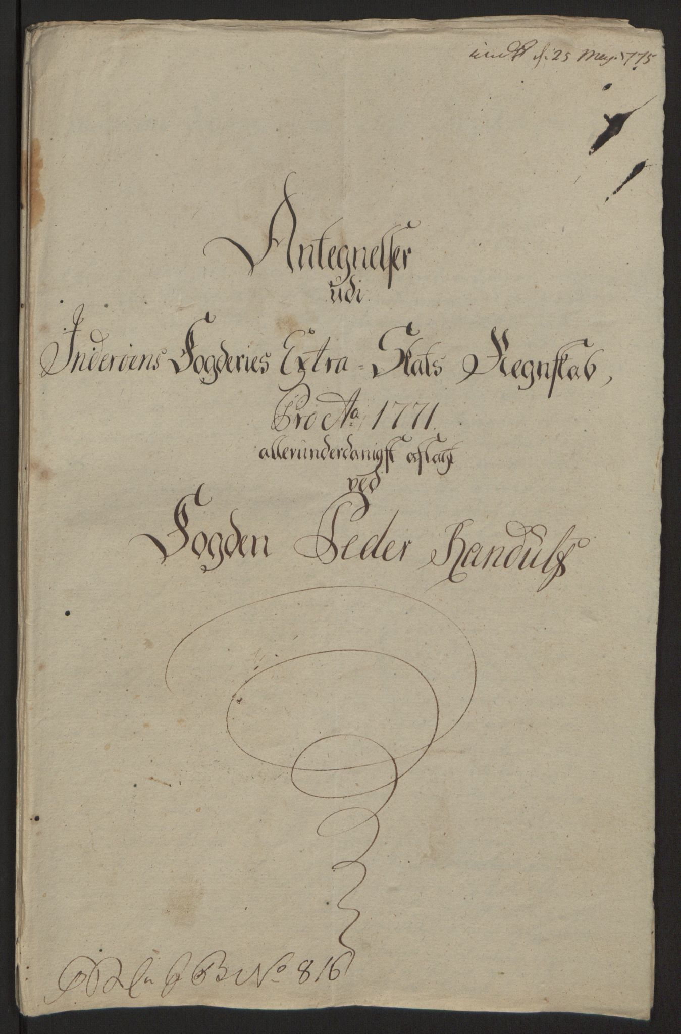 Rentekammeret inntil 1814, Reviderte regnskaper, Fogderegnskap, RA/EA-4092/R63/L4420: Ekstraskatten Inderøy, 1762-1772, s. 591