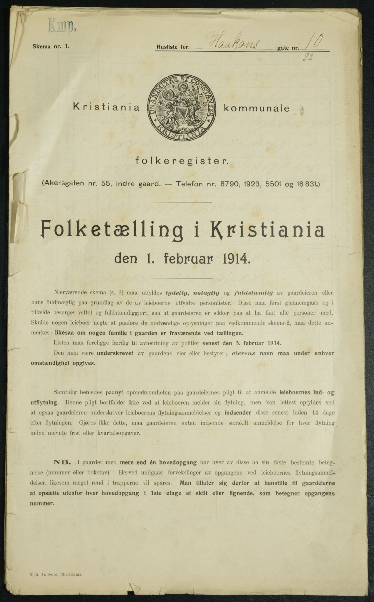 OBA, Kommunal folketelling 1.2.1914 for Kristiania, 1914, s. 42767