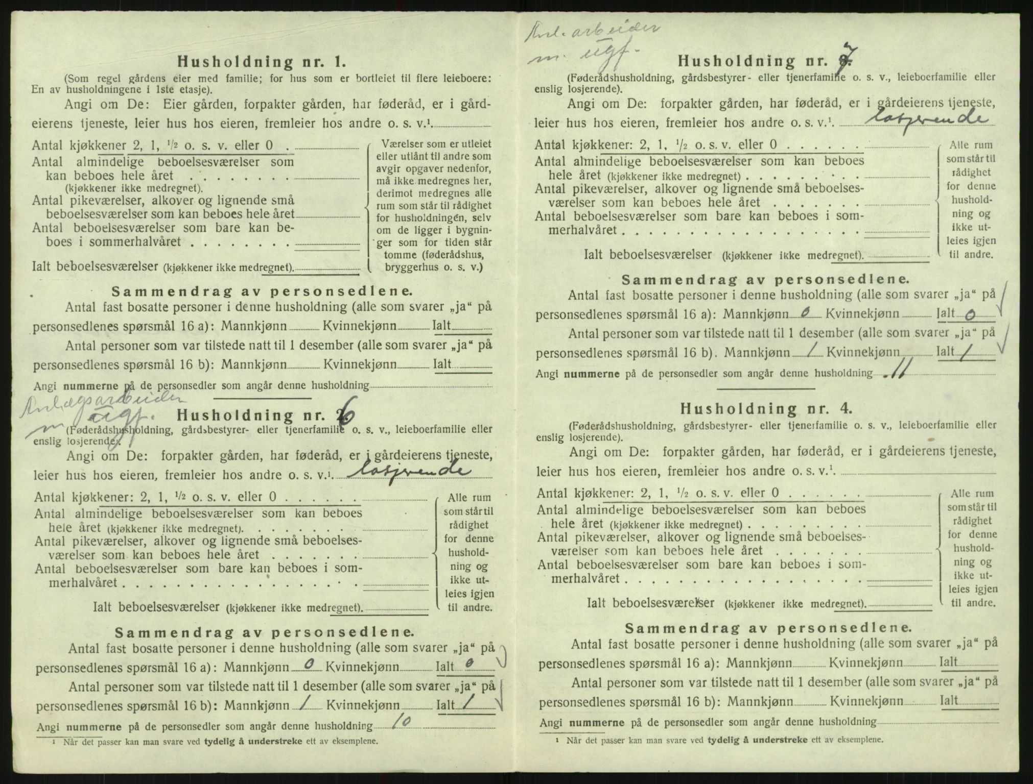 SAK, Folketelling 1920 for 0941 Bykle herred, 1920, s. 190