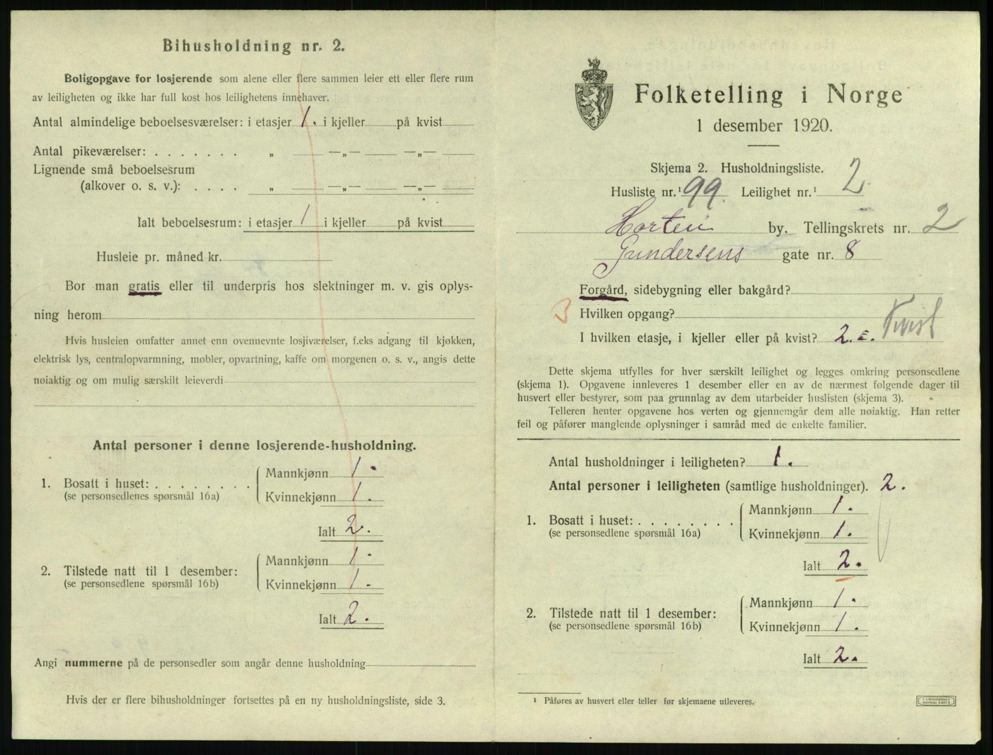 SAKO, Folketelling 1920 for 0703 Horten kjøpstad, 1920, s. 3709
