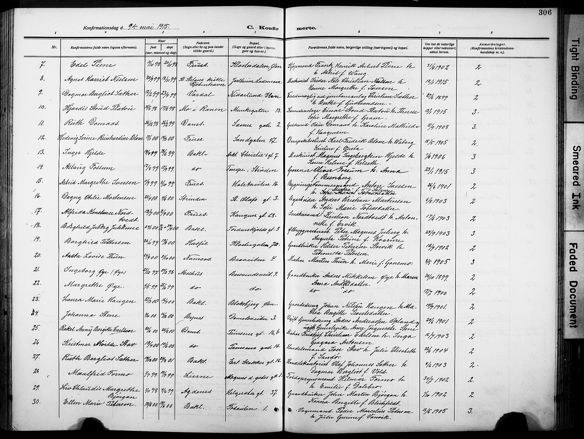 Ministerialprotokoller, klokkerbøker og fødselsregistre - Sør-Trøndelag, SAT/A-1456/601/L0096: Klokkerbok nr. 601C14, 1911-1931, s. 306