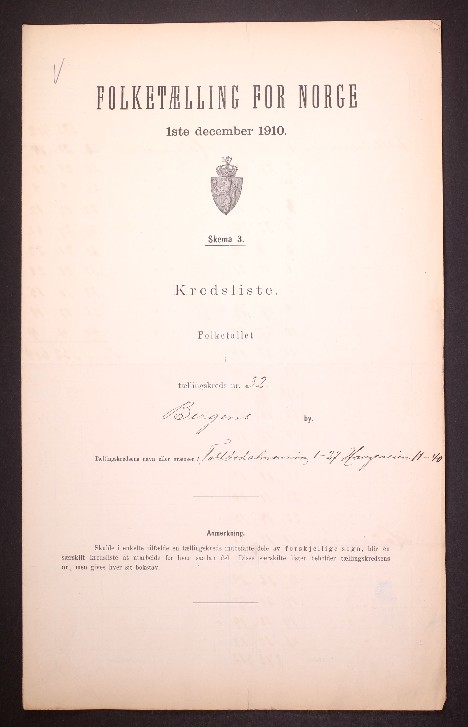 RA, Folketelling 1910 for 1301 Bergen kjøpstad, 1910, s. 101