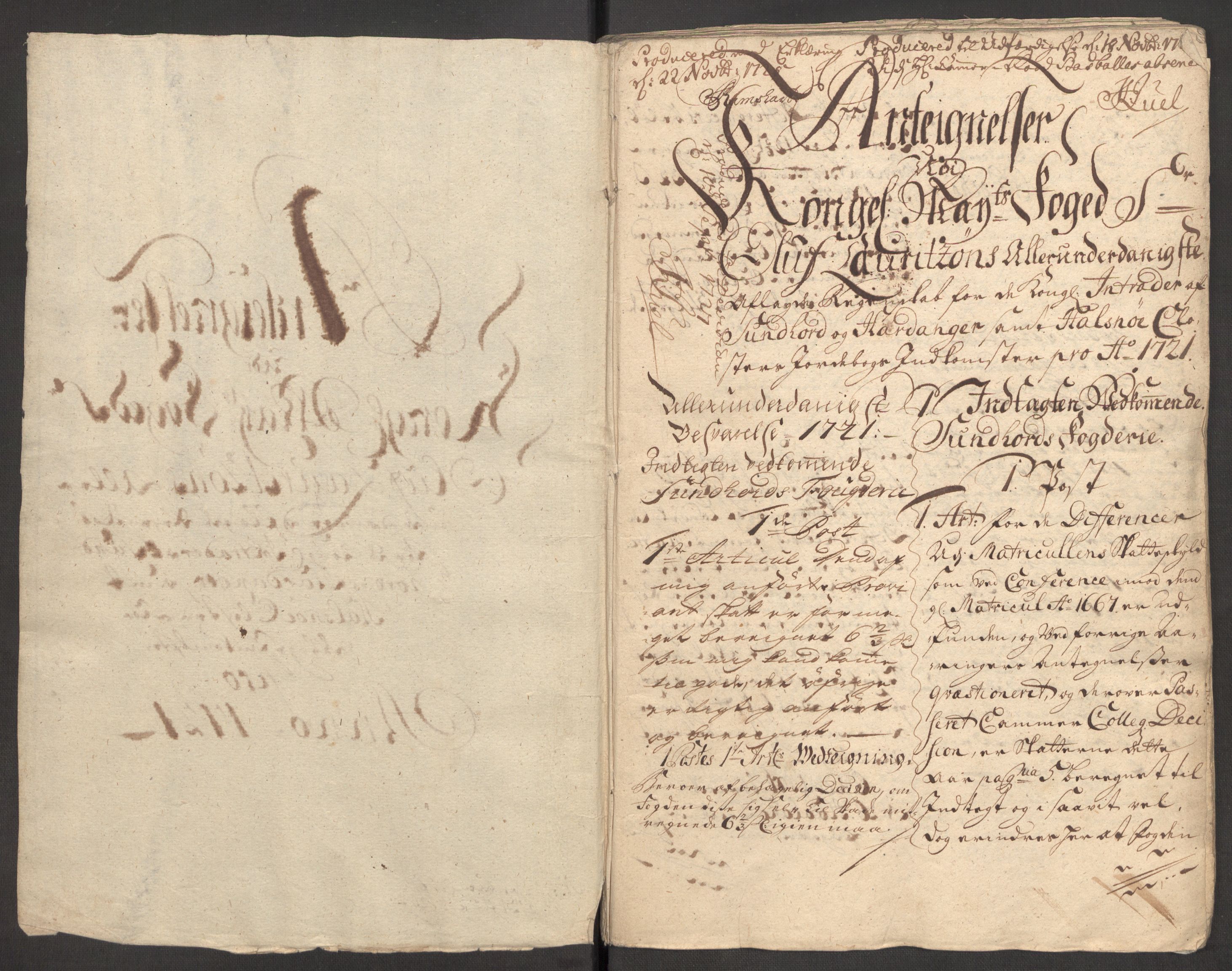 Rentekammeret inntil 1814, Reviderte regnskaper, Fogderegnskap, RA/EA-4092/R48/L3000: Fogderegnskap Sunnhordland og Hardanger, 1721, s. 445