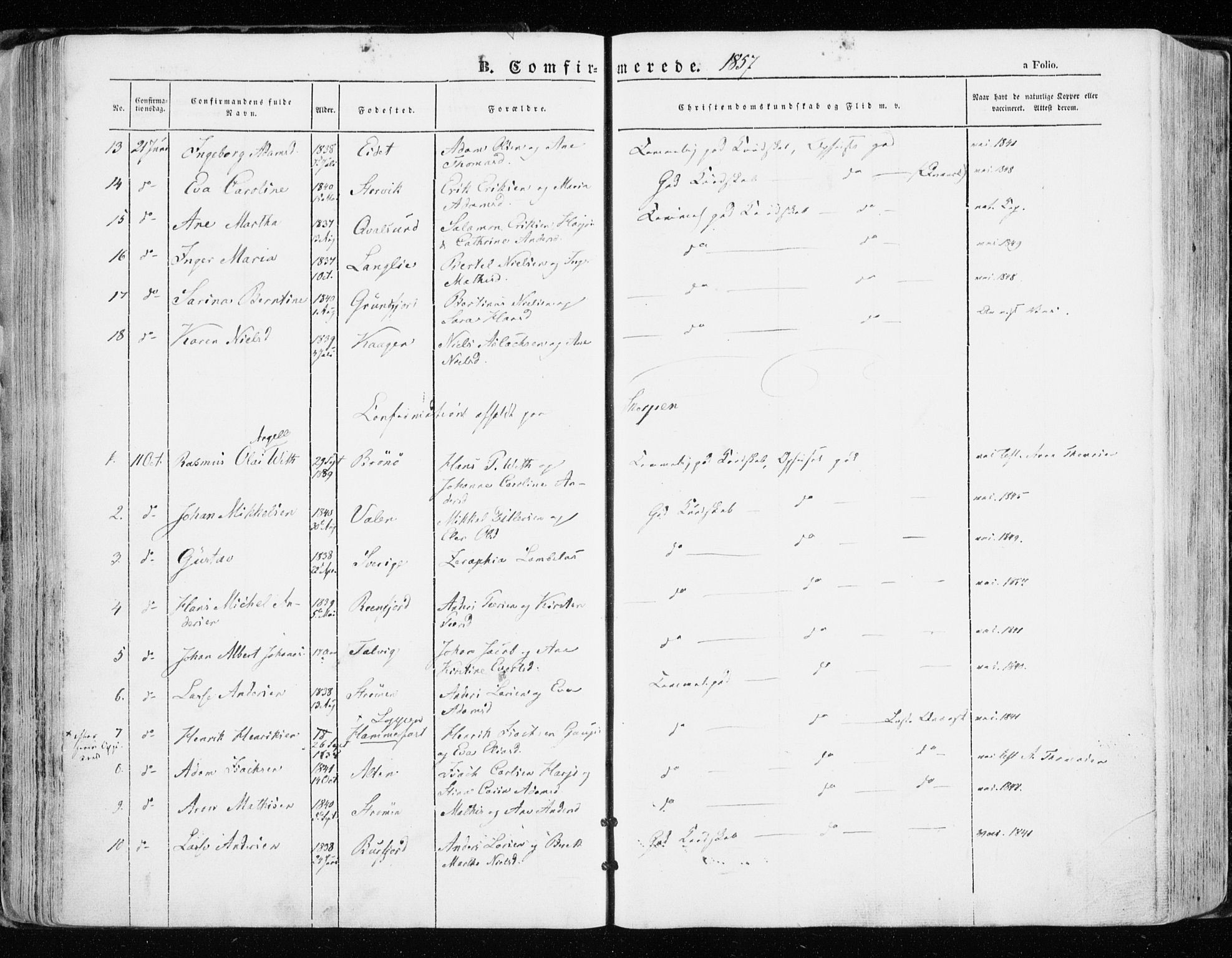 Skjervøy sokneprestkontor, AV/SATØ-S-1300/H/Ha/Haa/L0006kirke: Ministerialbok nr. 6, 1848-1859