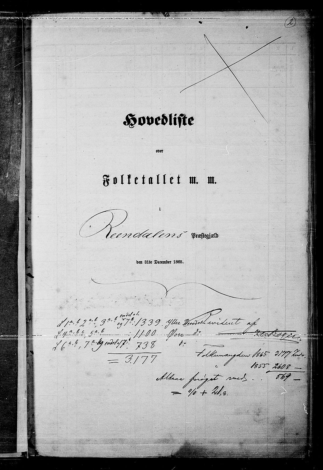 RA, Folketelling 1865 for 0432P Rendalen prestegjeld, 1865, s. 5