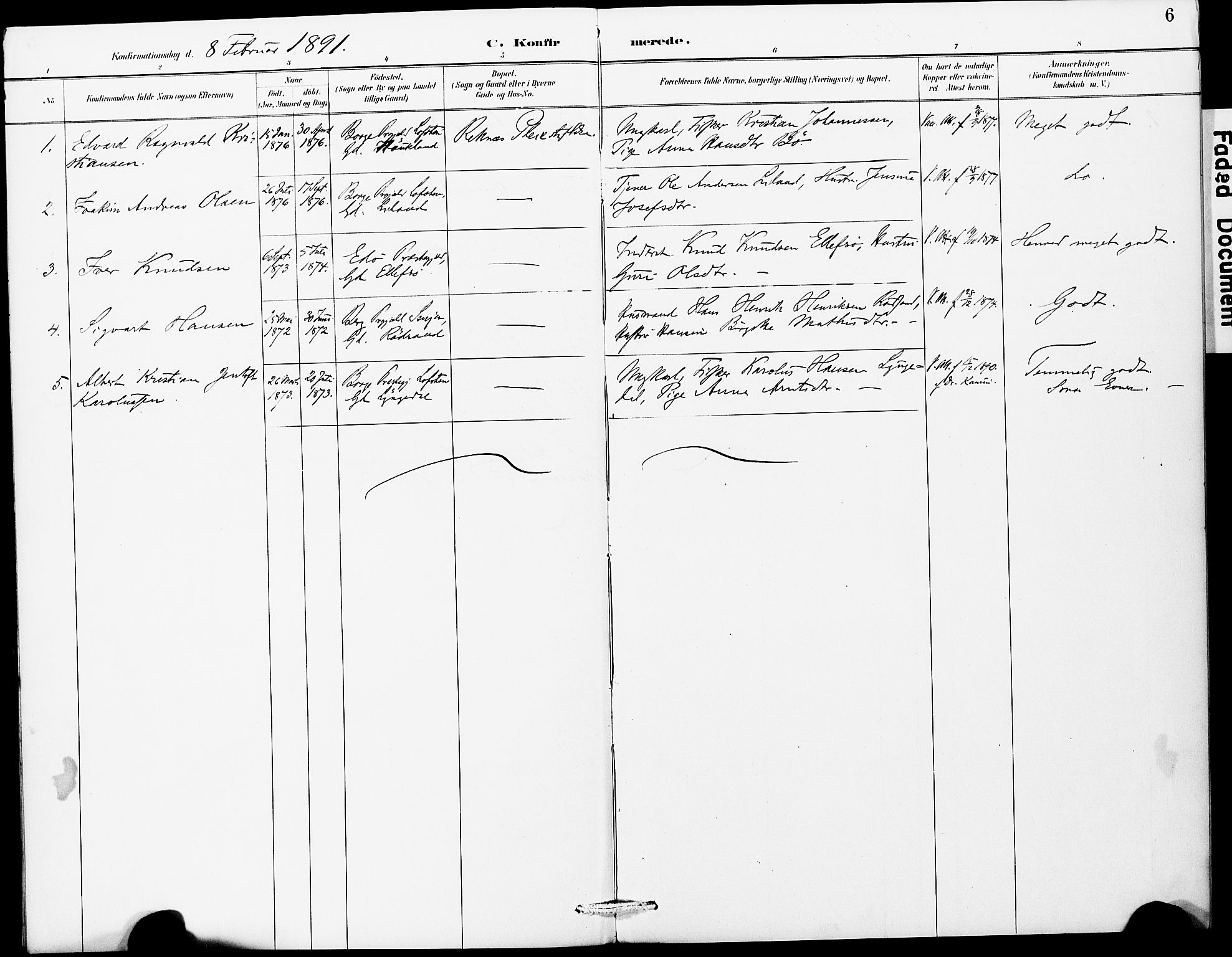 Ministerialprotokoller, klokkerbøker og fødselsregistre - Møre og Romsdal, AV/SAT-A-1454/559/L0714: Ministerialbok nr. 559A02, 1887-1895, s. 6