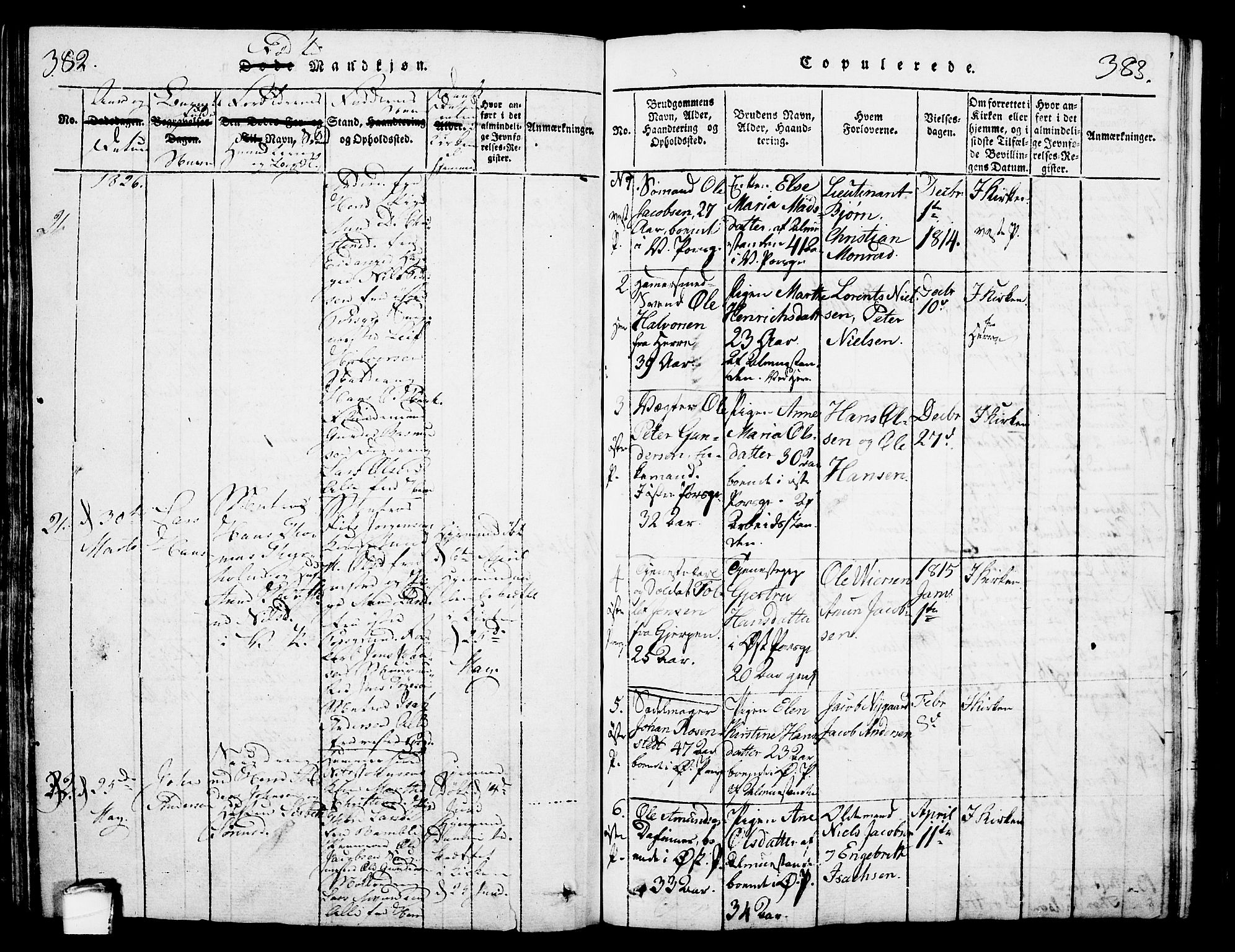 Porsgrunn kirkebøker , AV/SAKO-A-104/G/Gb/L0001: Klokkerbok nr. II 1, 1817-1828, s. 382-383