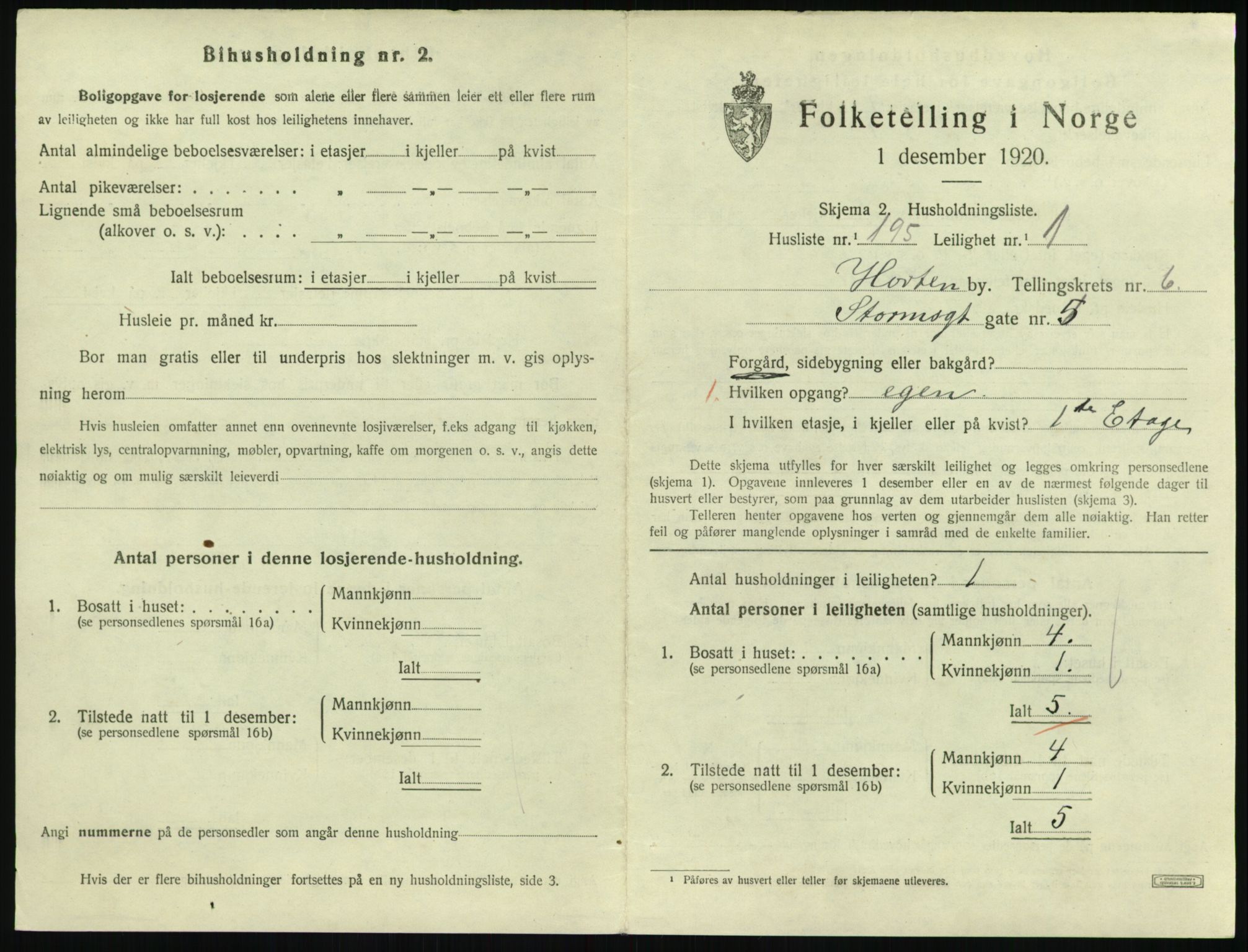 SAKO, Folketelling 1920 for 0703 Horten kjøpstad, 1920, s. 7143