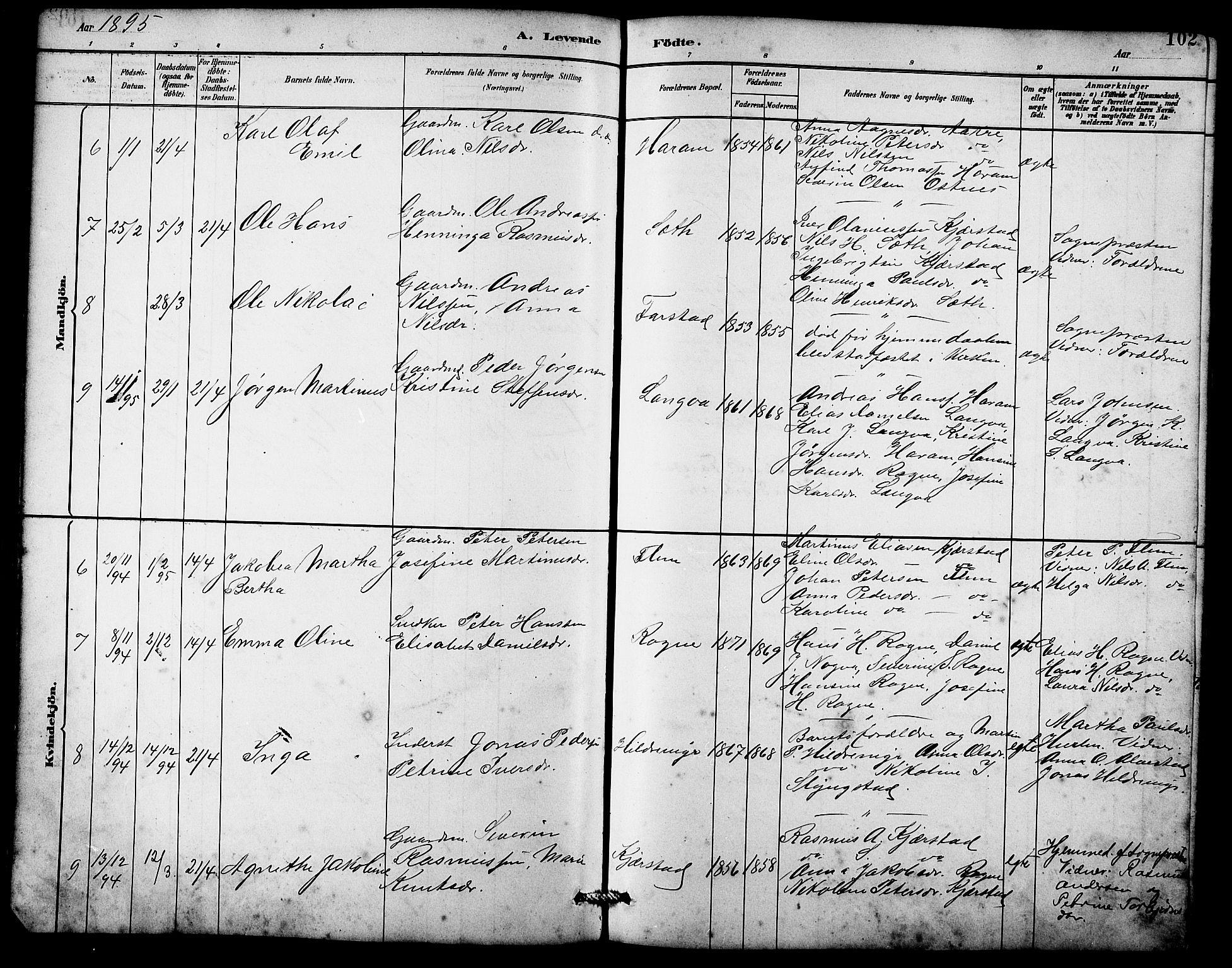 Ministerialprotokoller, klokkerbøker og fødselsregistre - Møre og Romsdal, AV/SAT-A-1454/536/L0510: Klokkerbok nr. 536C05, 1881-1898, s. 102