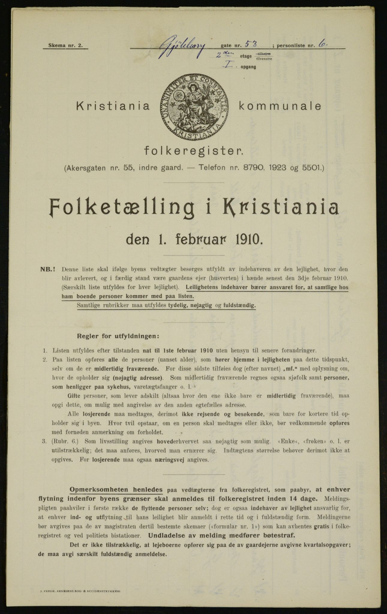 OBA, Kommunal folketelling 1.2.1910 for Kristiania, 1910, s. 31896