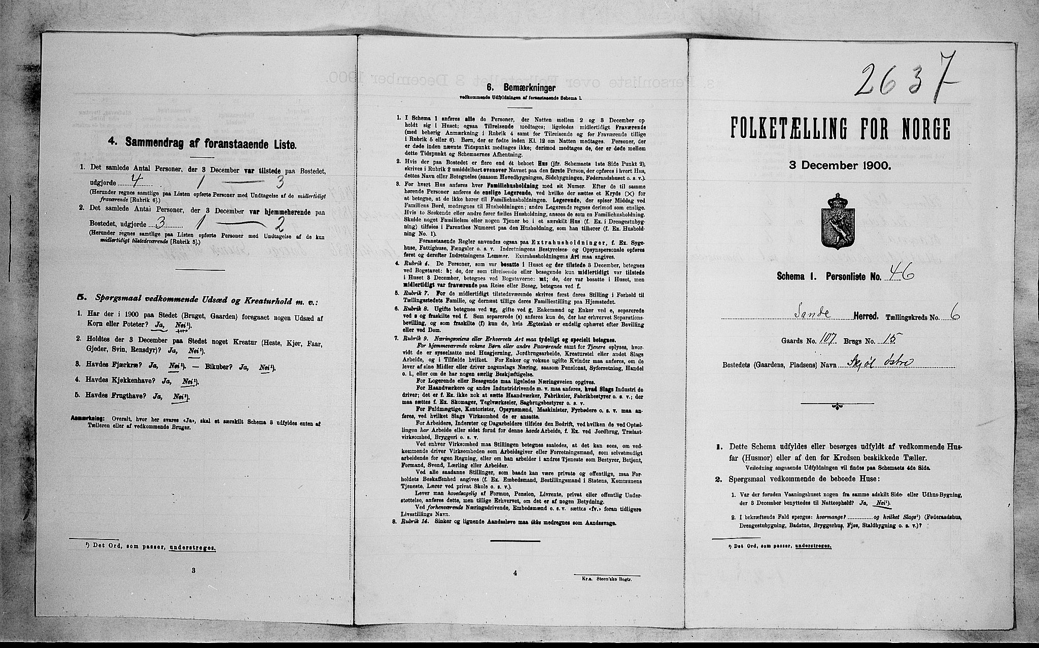 RA, Folketelling 1900 for 0713 Sande herred, 1900, s. 992