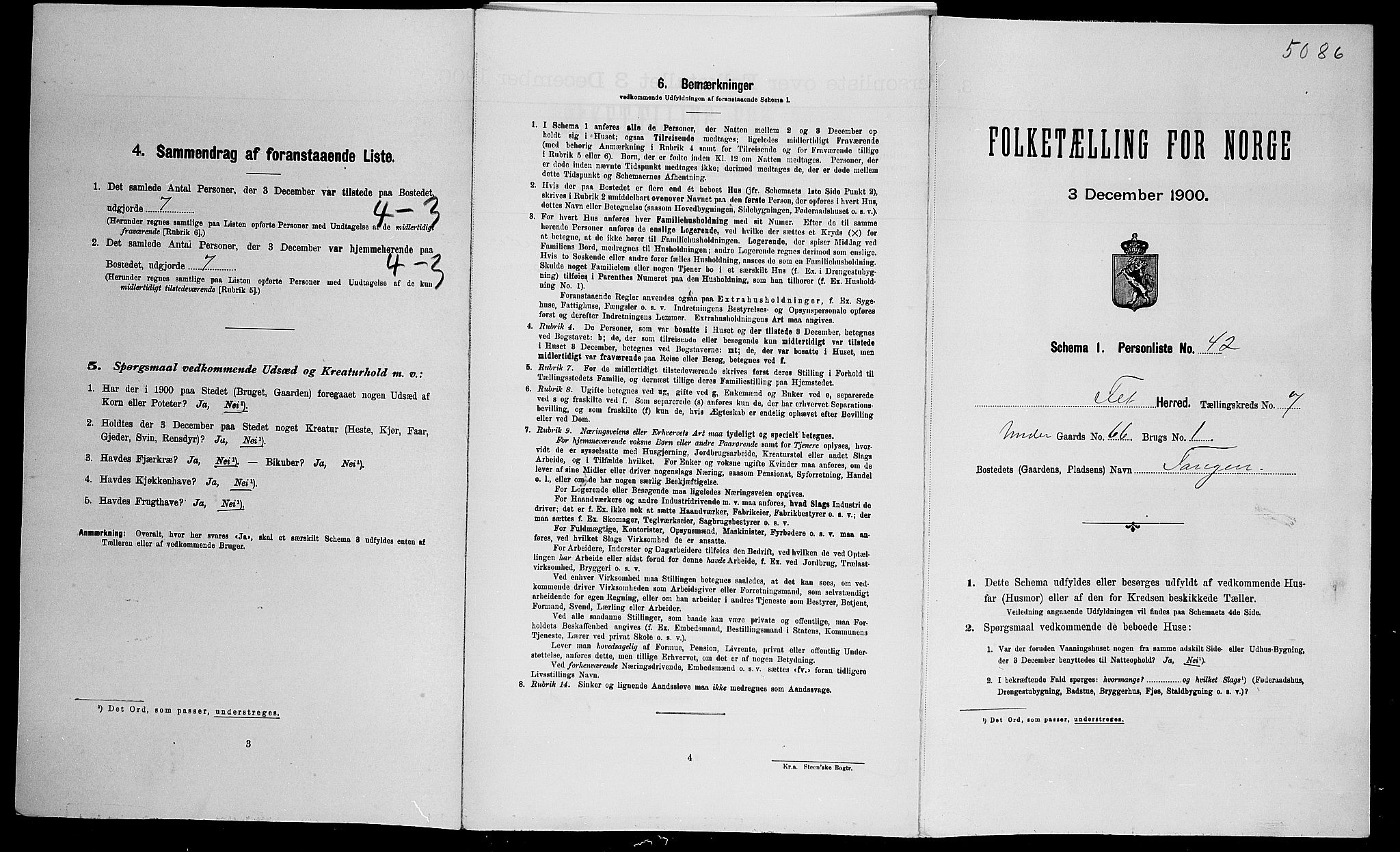SAO, Folketelling 1900 for 0227 Fet herred, 1900