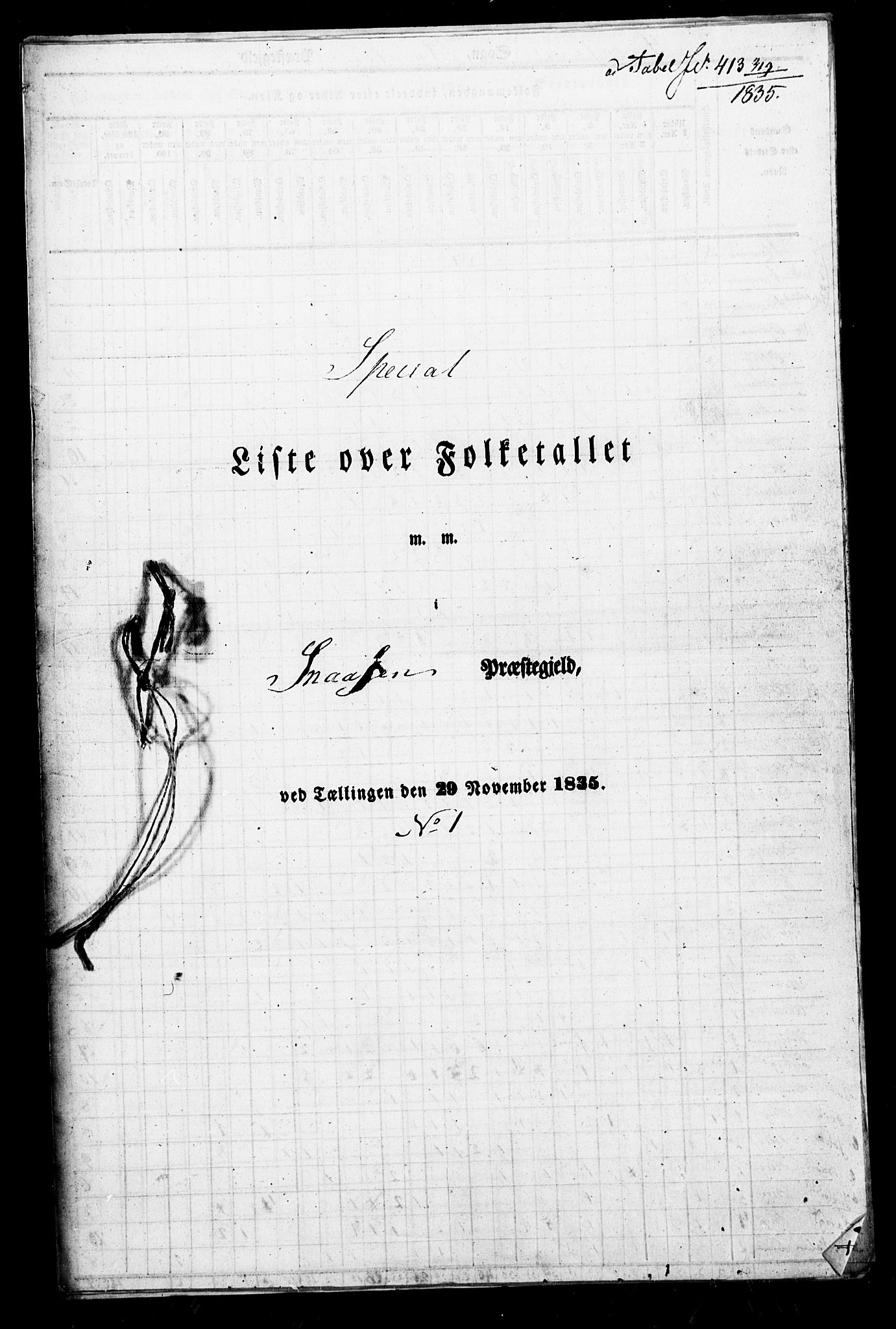 , Folketelling 1835 for 1736P Snåsa prestegjeld, 1835, s. 2