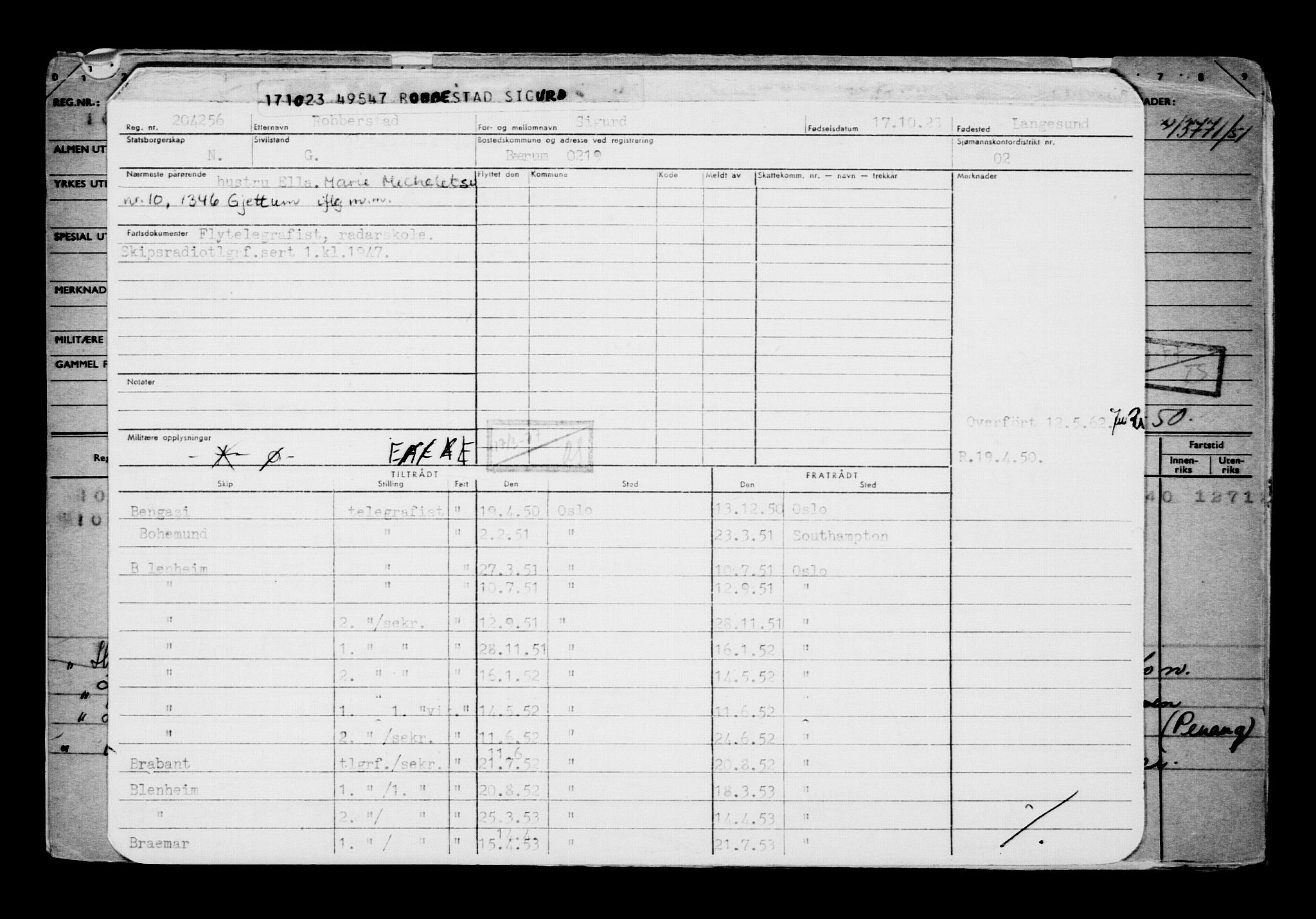 Direktoratet for sjømenn, AV/RA-S-3545/G/Gb/L0224: Hovedkort, 1923, s. 69