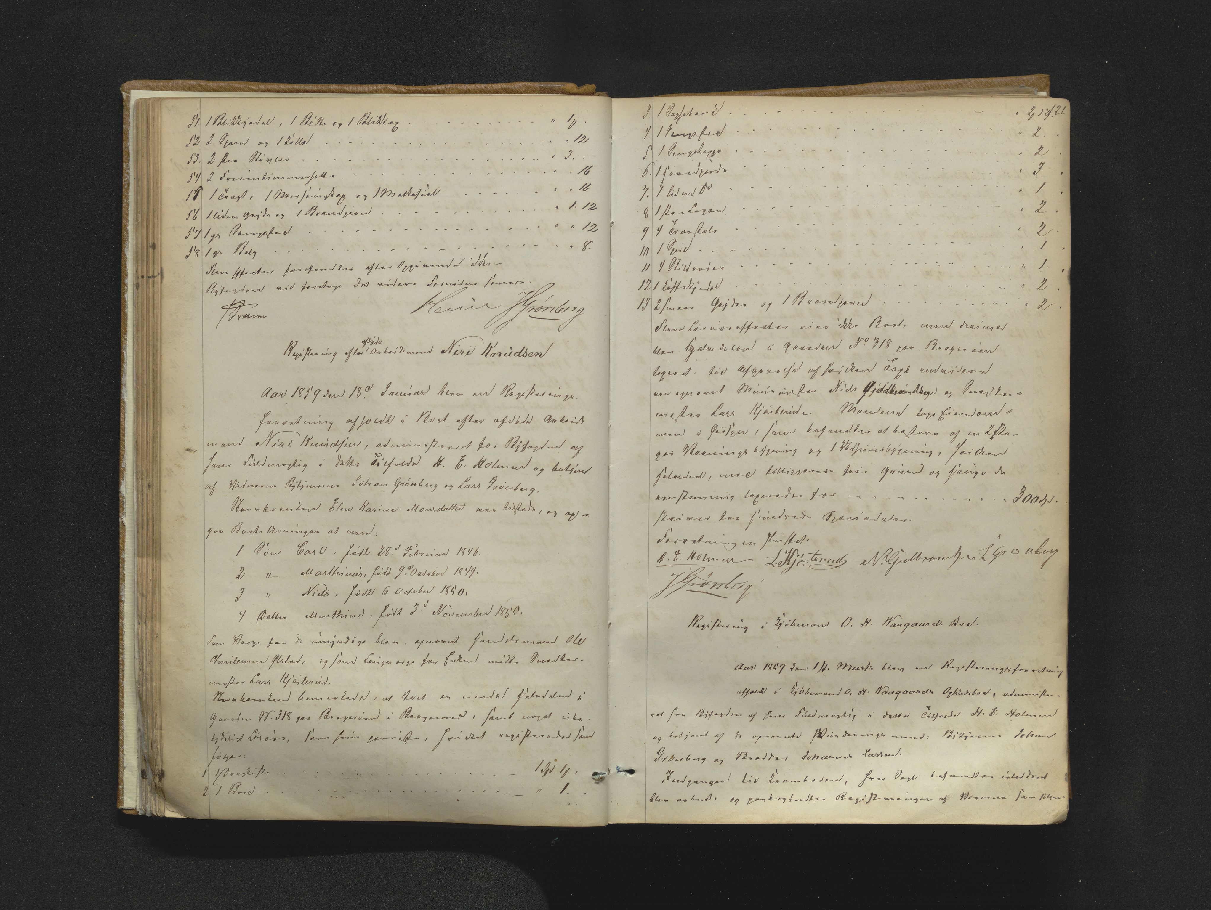 Drammen byfogd, AV/SAKO-A-222/H/Hb/Hbb/L0001: Registreringsprotokoll., 1857-1867