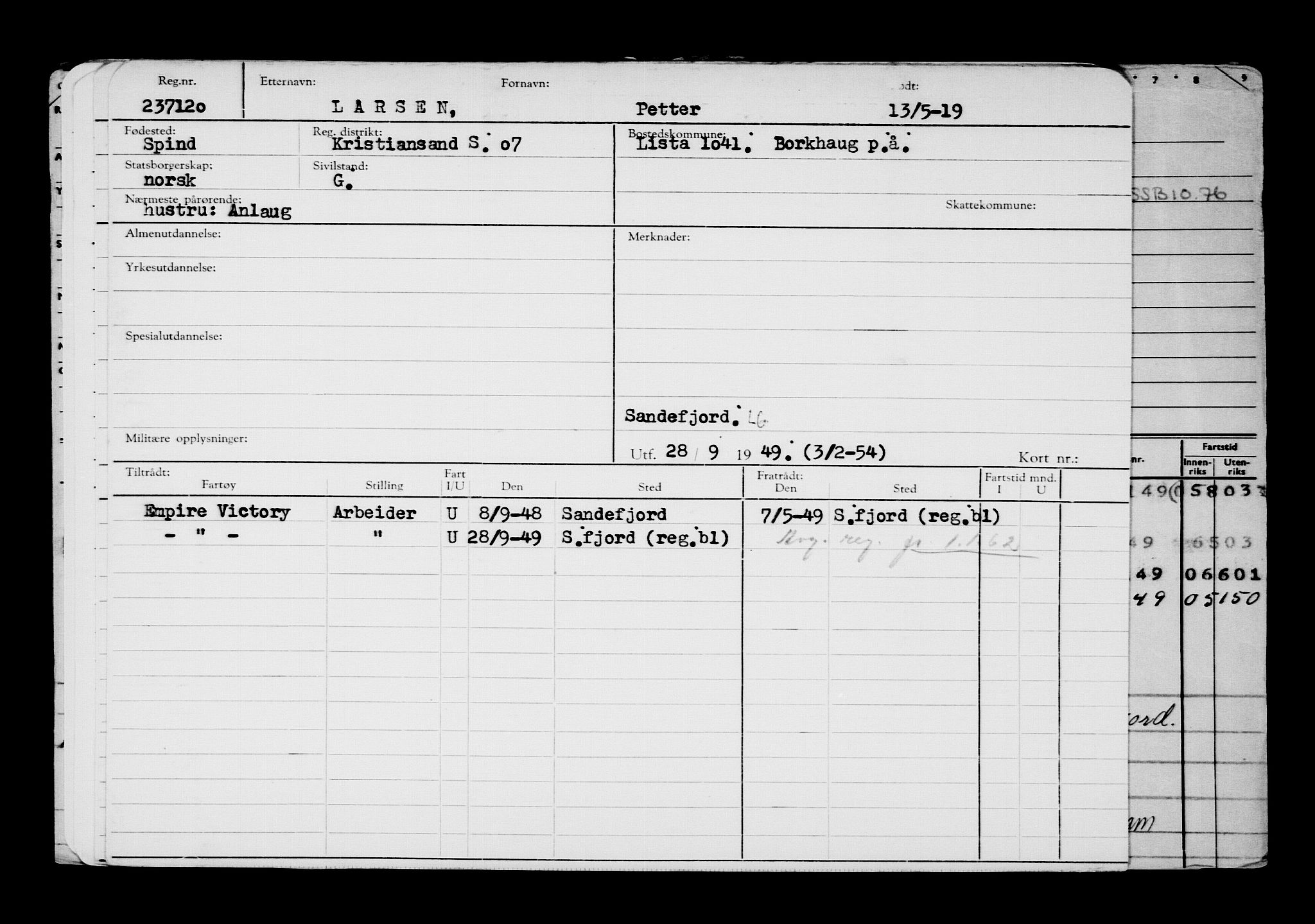 Direktoratet for sjømenn, AV/RA-S-3545/G/Gb/L0168: Hovedkort, 1919, s. 638