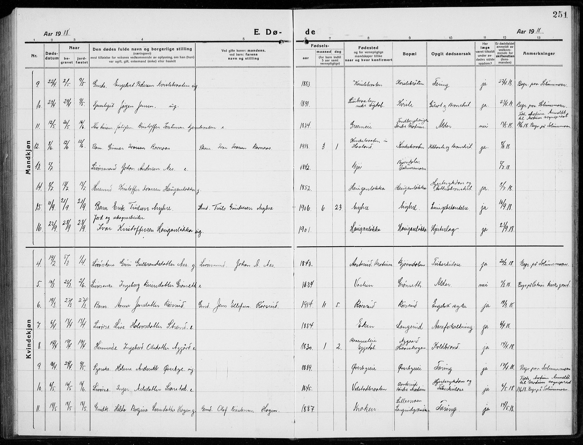 Sigdal kirkebøker, AV/SAKO-A-245/G/Ga/L0007: Klokkerbok nr. I 7, 1917-1935, s. 251