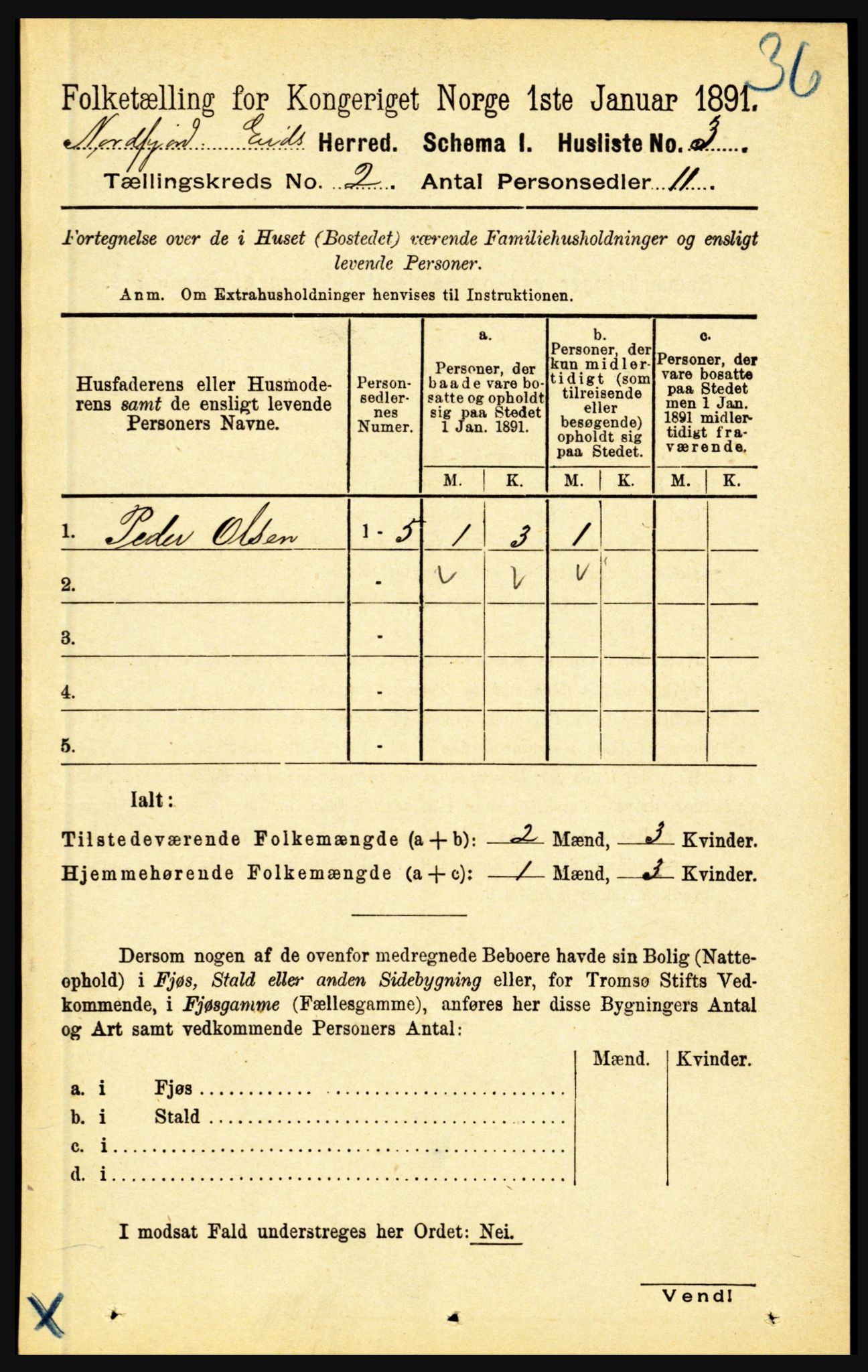 RA, Folketelling 1891 for 1443 Eid herred, 1891, s. 281