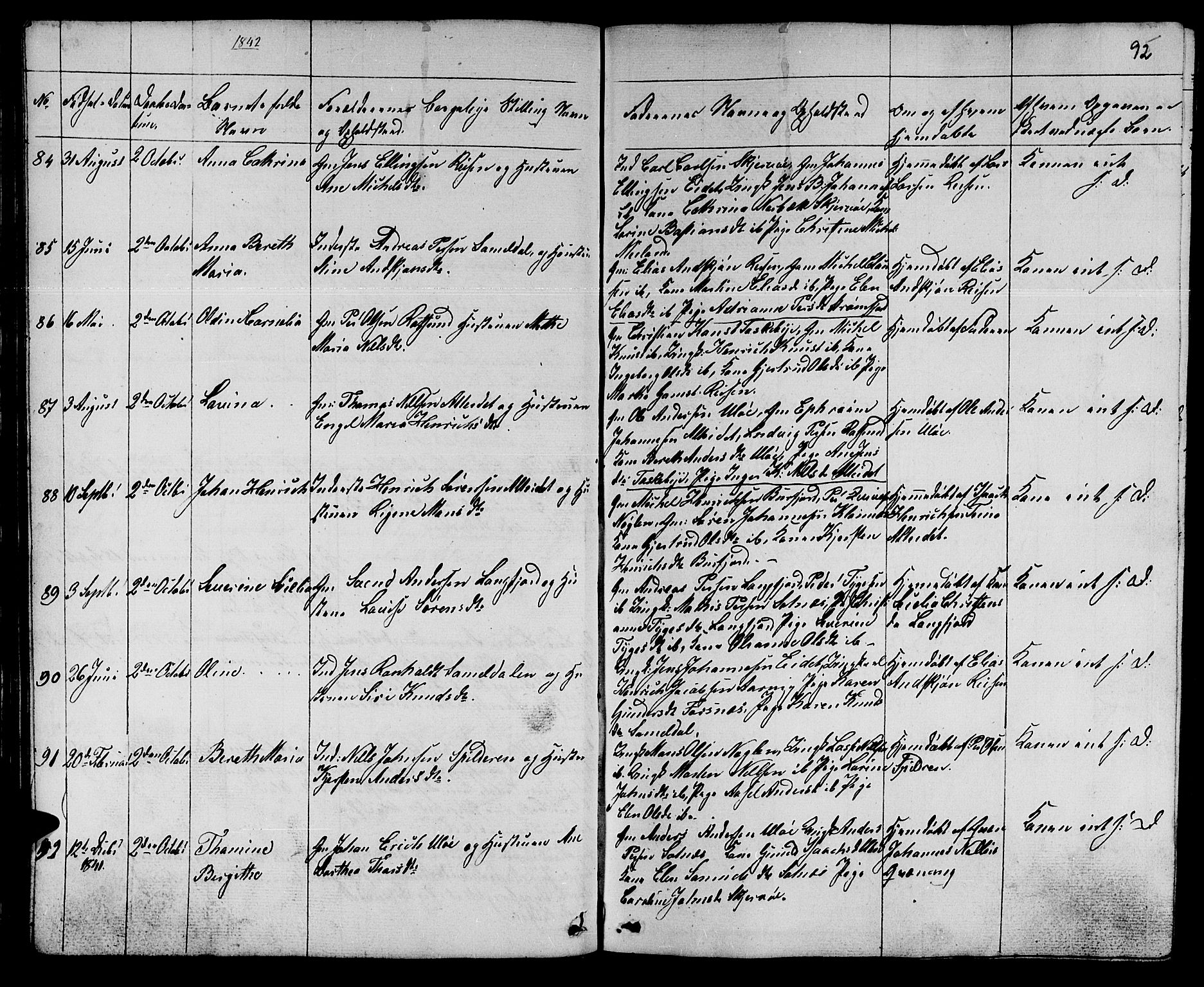 Skjervøy sokneprestkontor, AV/SATØ-S-1300/H/Ha/Hab/L0002klokker: Klokkerbok nr. 2, 1839-1848, s. 91-92